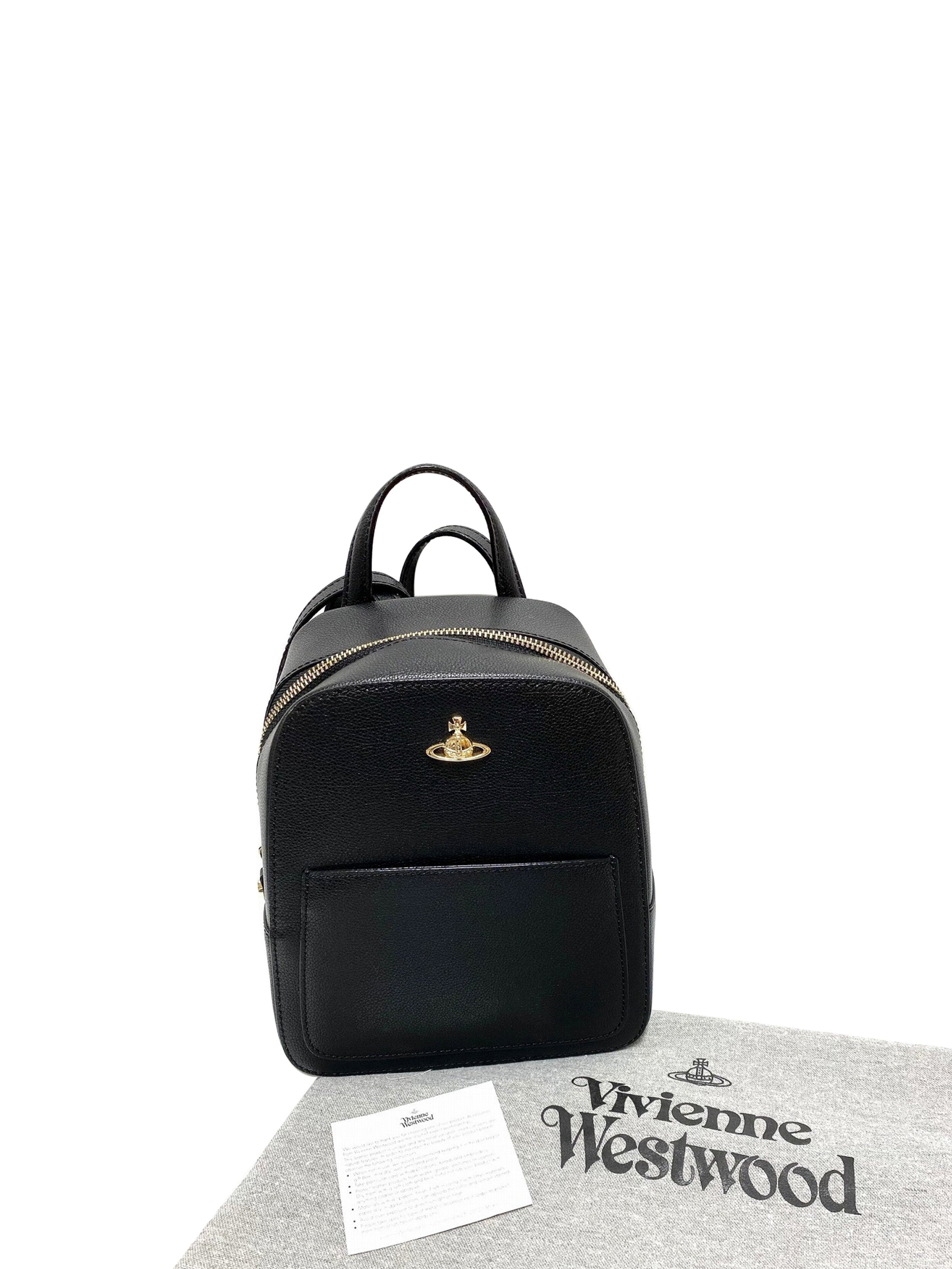 Vivienne Westwood 2000s Black Small Leather Backpack