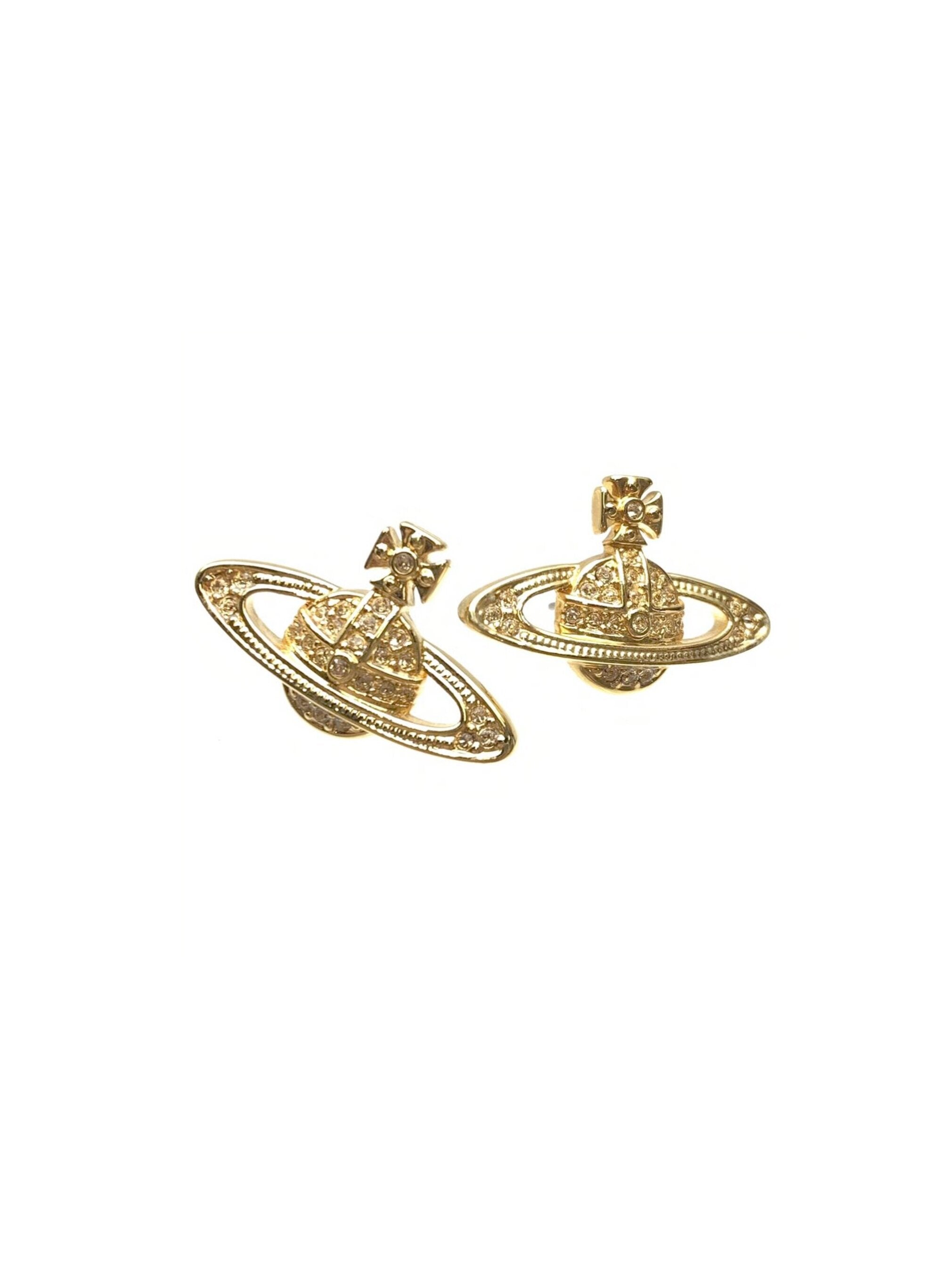 Vivienne Westwood 2000s Gold Orb Earrings