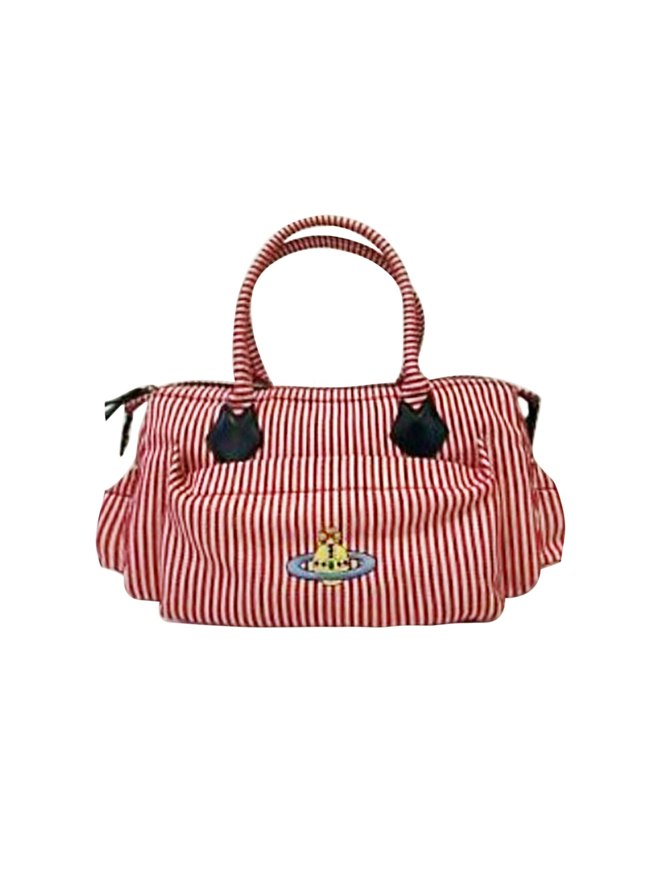 Vivienne Westwood 2000s Cotton Red Stripe Bag · INTO