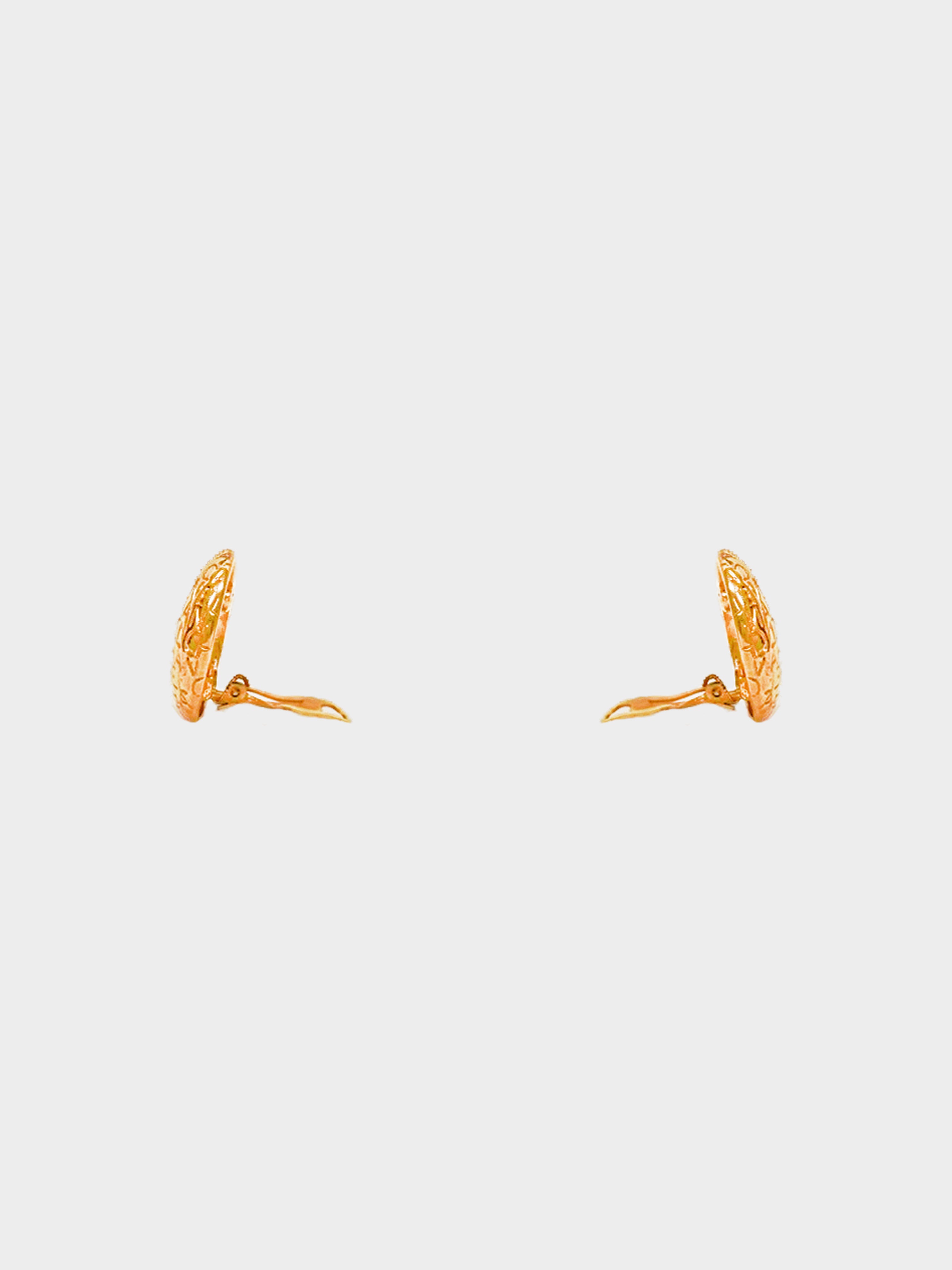 Chanel 1970s Gold Logo Clip-On Earrings