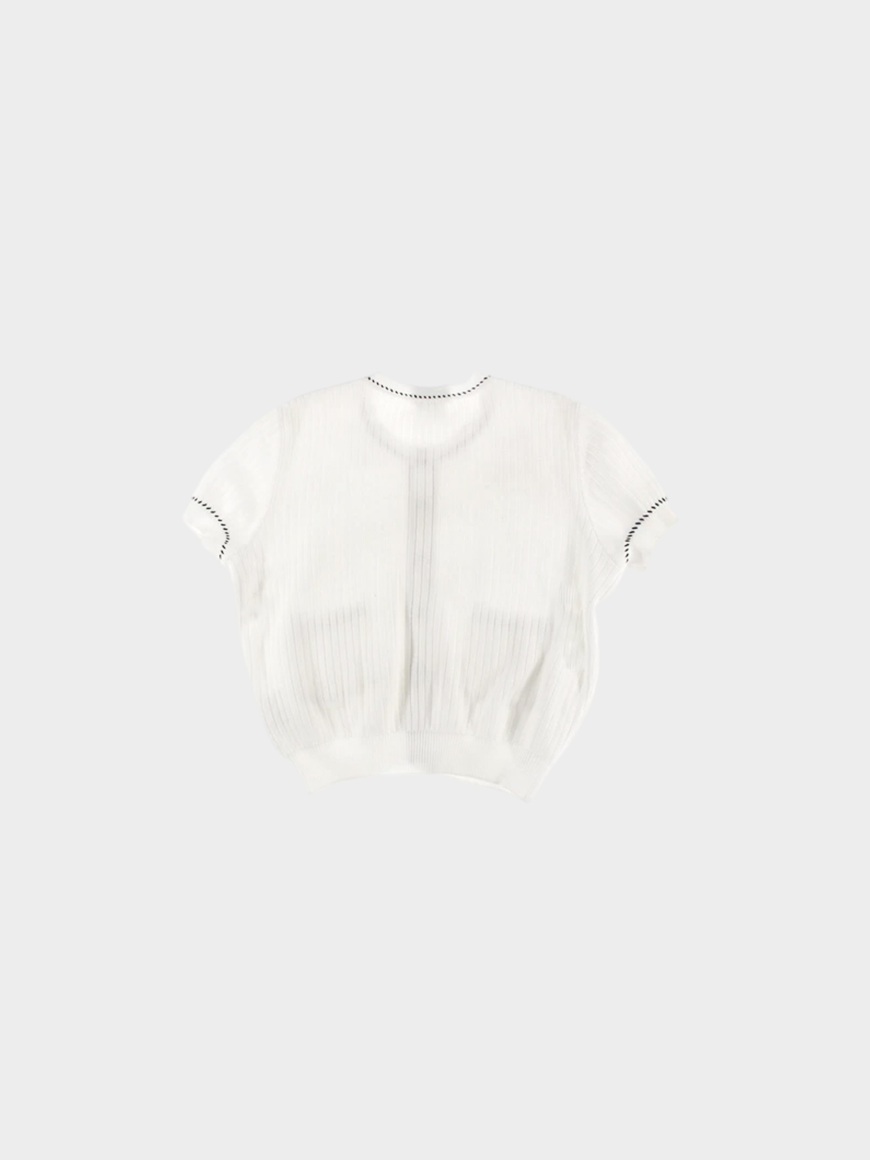 Chanel Spring 1996 Short Sleeve White Cardigan · INTO