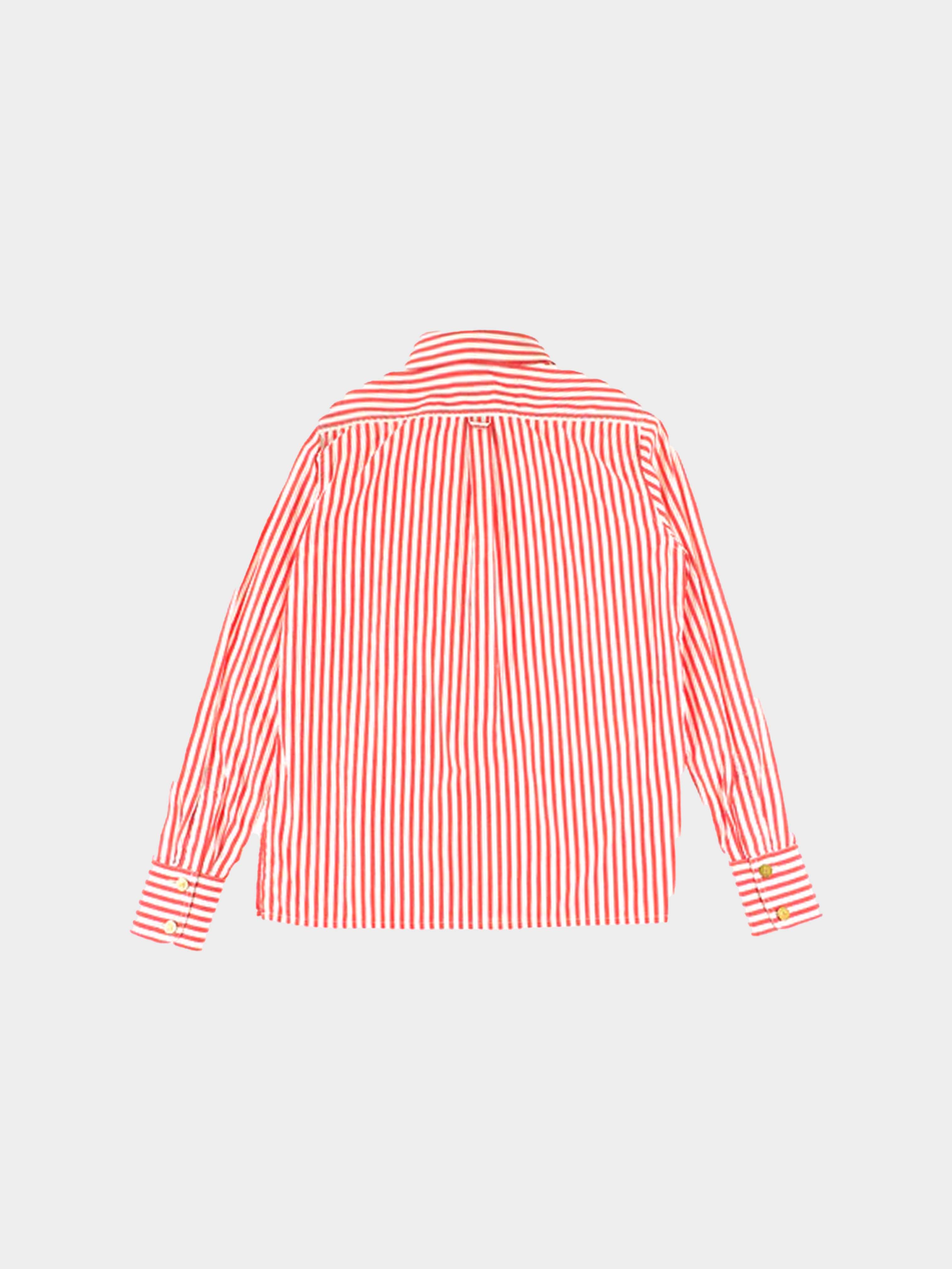 Rare 1990s Chanel Striped Button Up Dress Shirt at 1stDibs