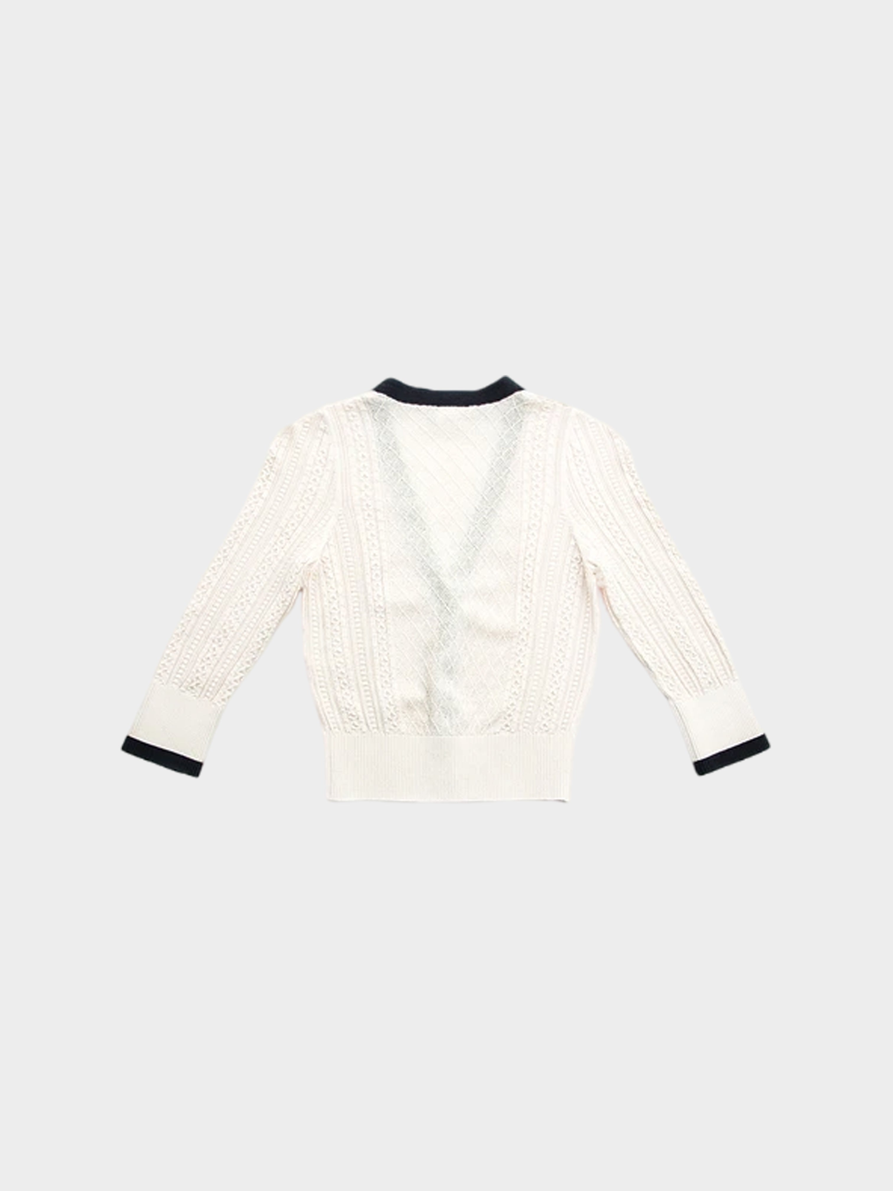 Chanel 1990s Bicolor Knit Cardigan