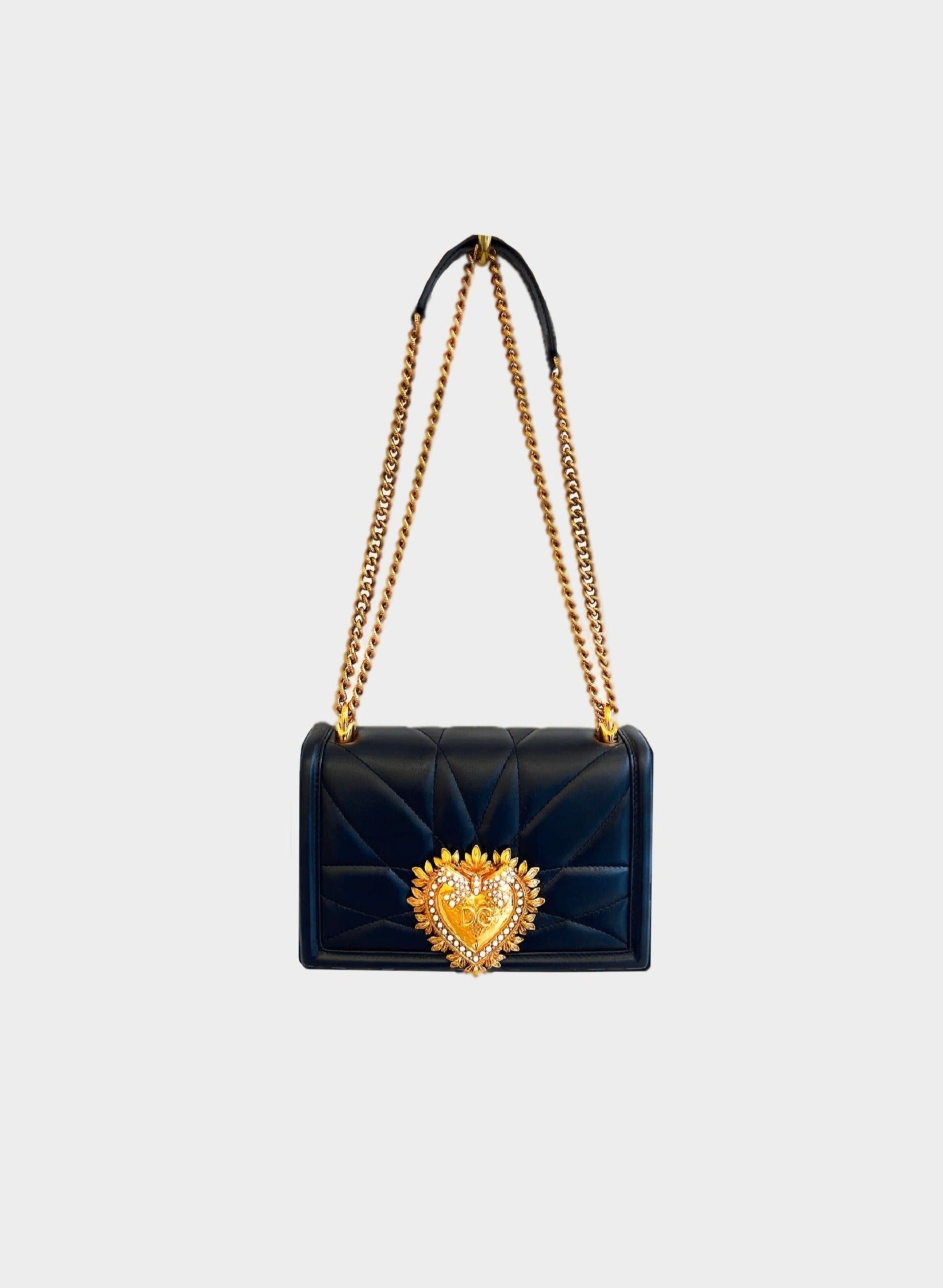 Dolce and Gabbana 2020s Heart Devotion Bag Black