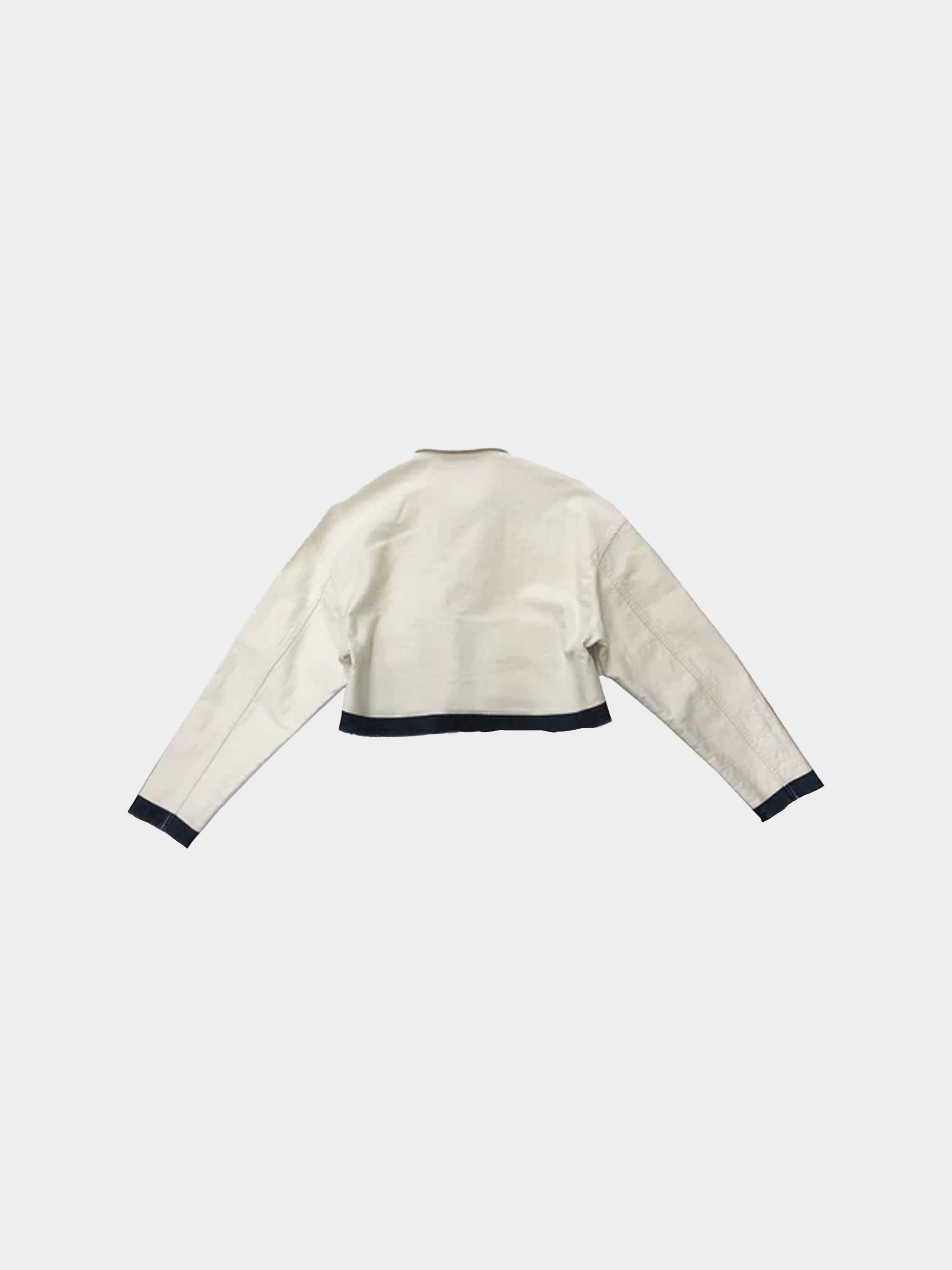 Prada 2022 SS White Cropped Selvedge denim jacket