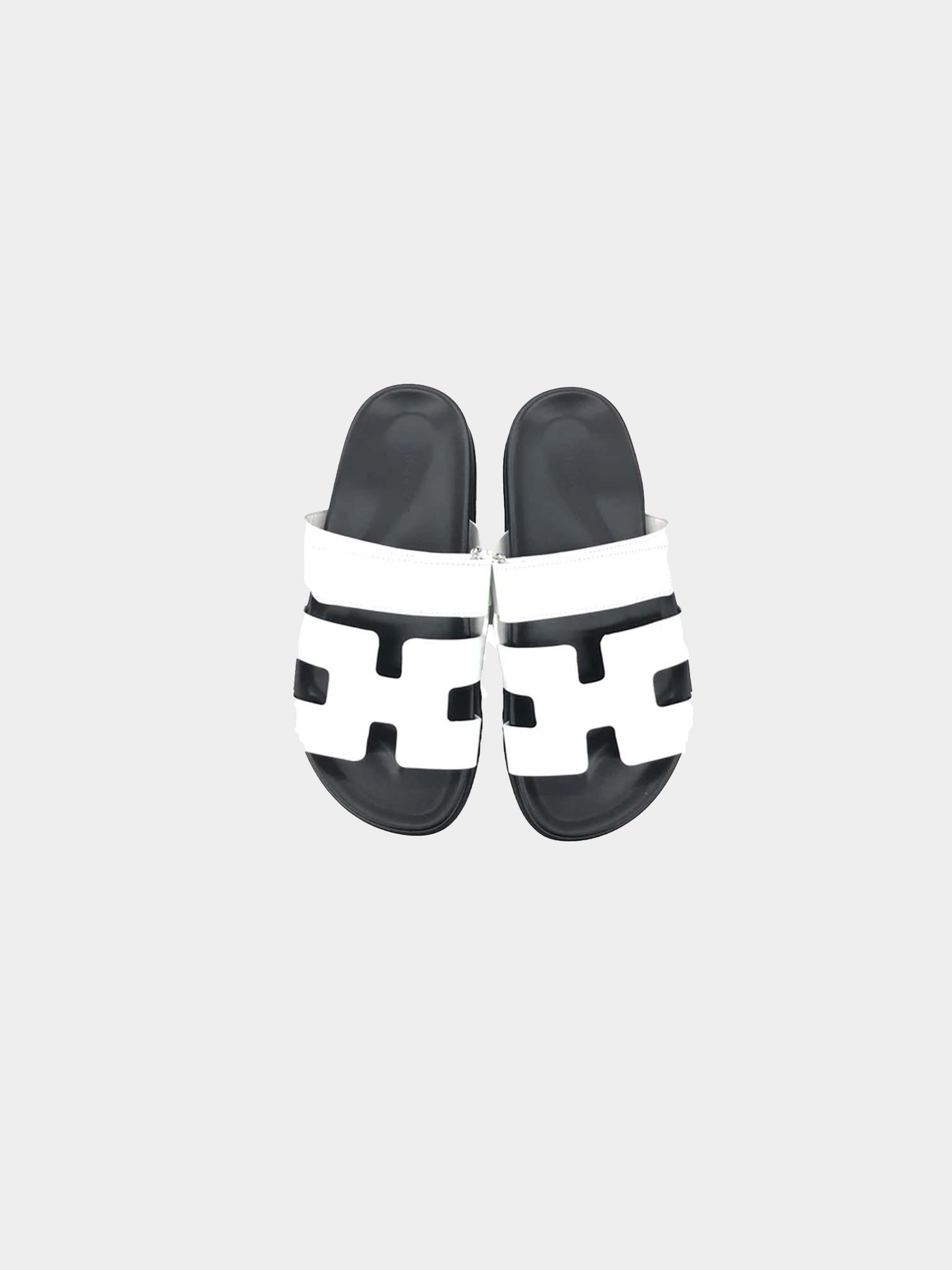 Hermes Cipre Sandals Leather White
