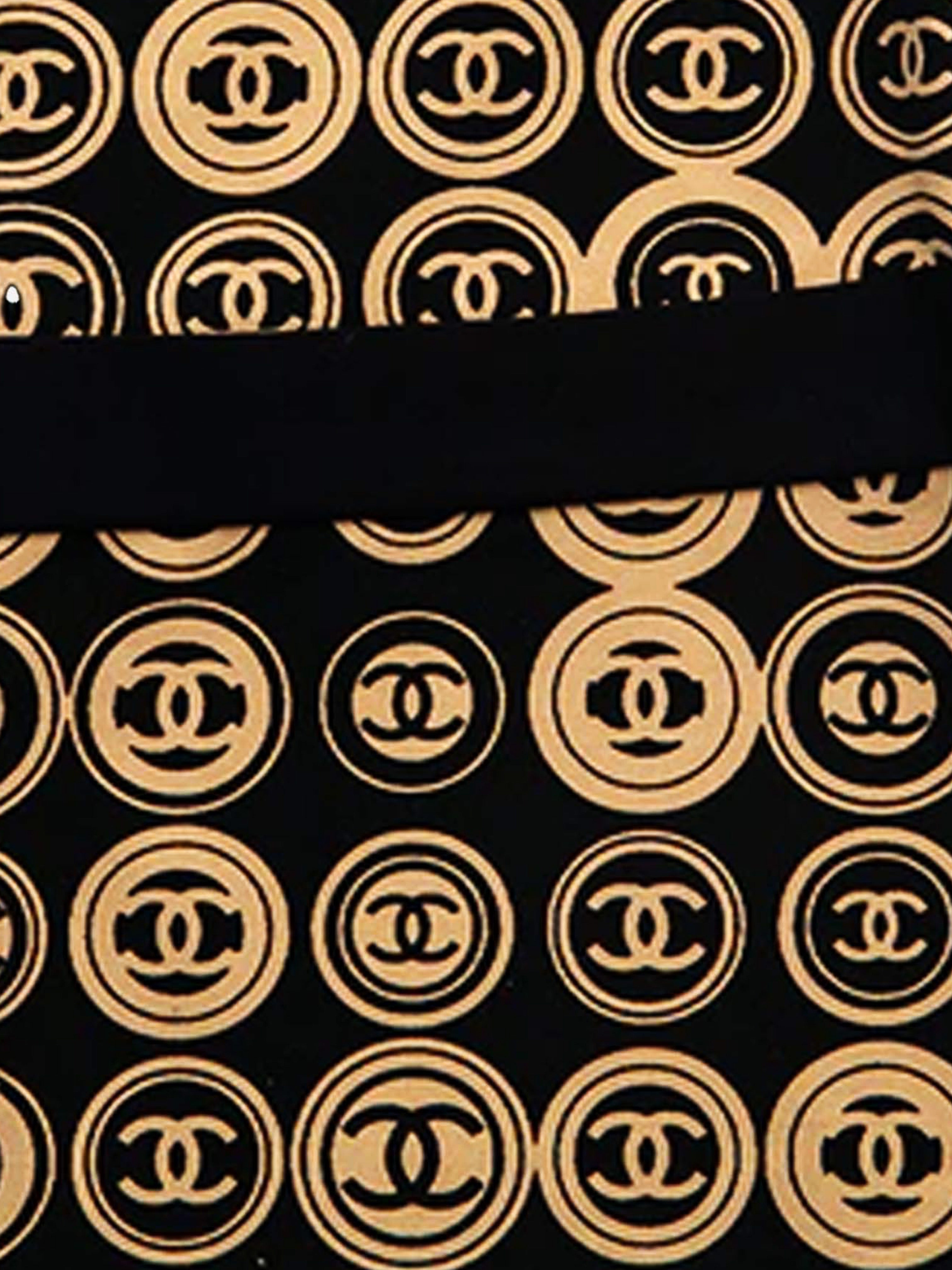 Vintage Chanel Black & Gold Coin Scarf