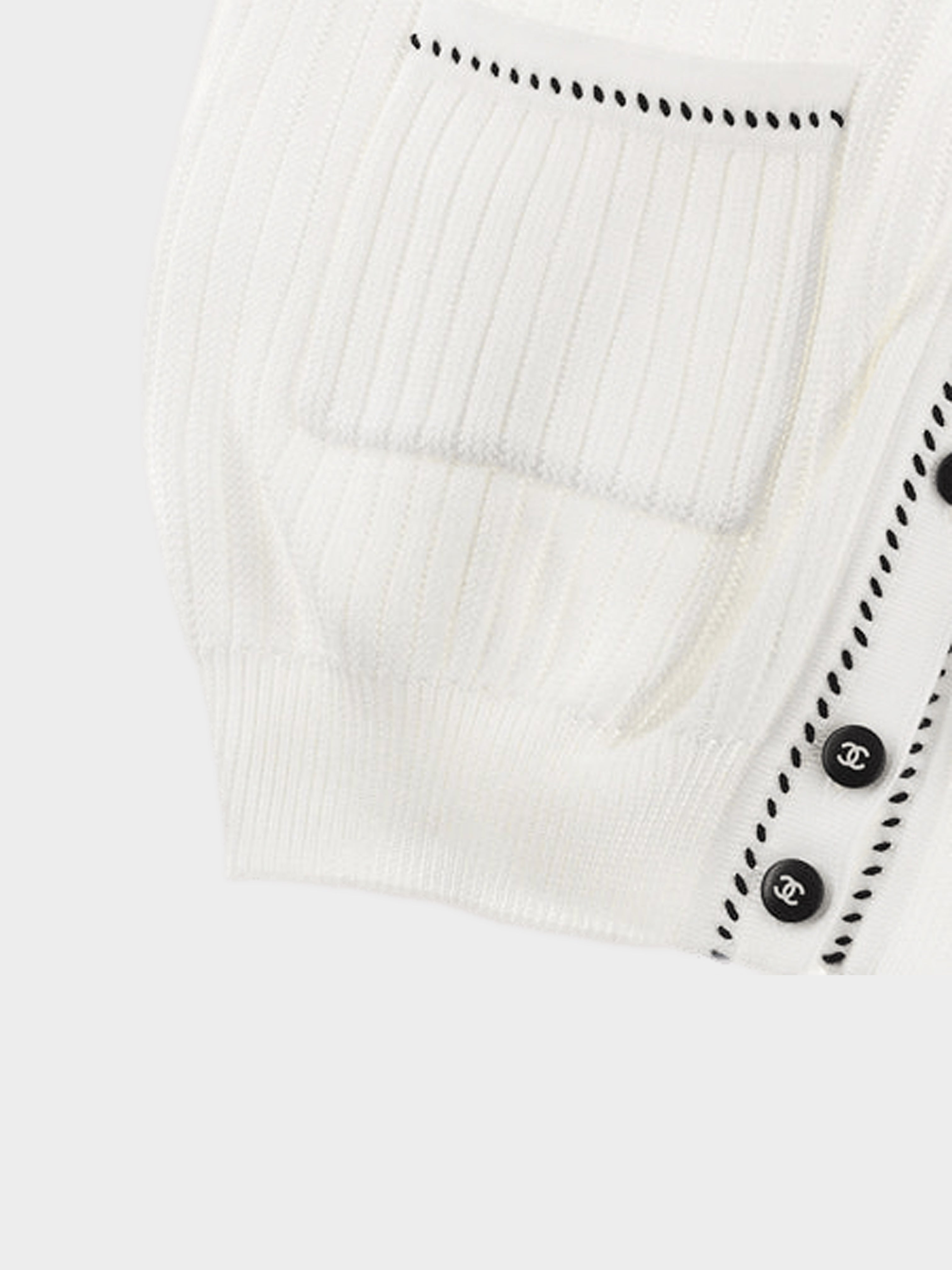 Chanel Spring 1996 Short Sleeve White Cardigan · INTO