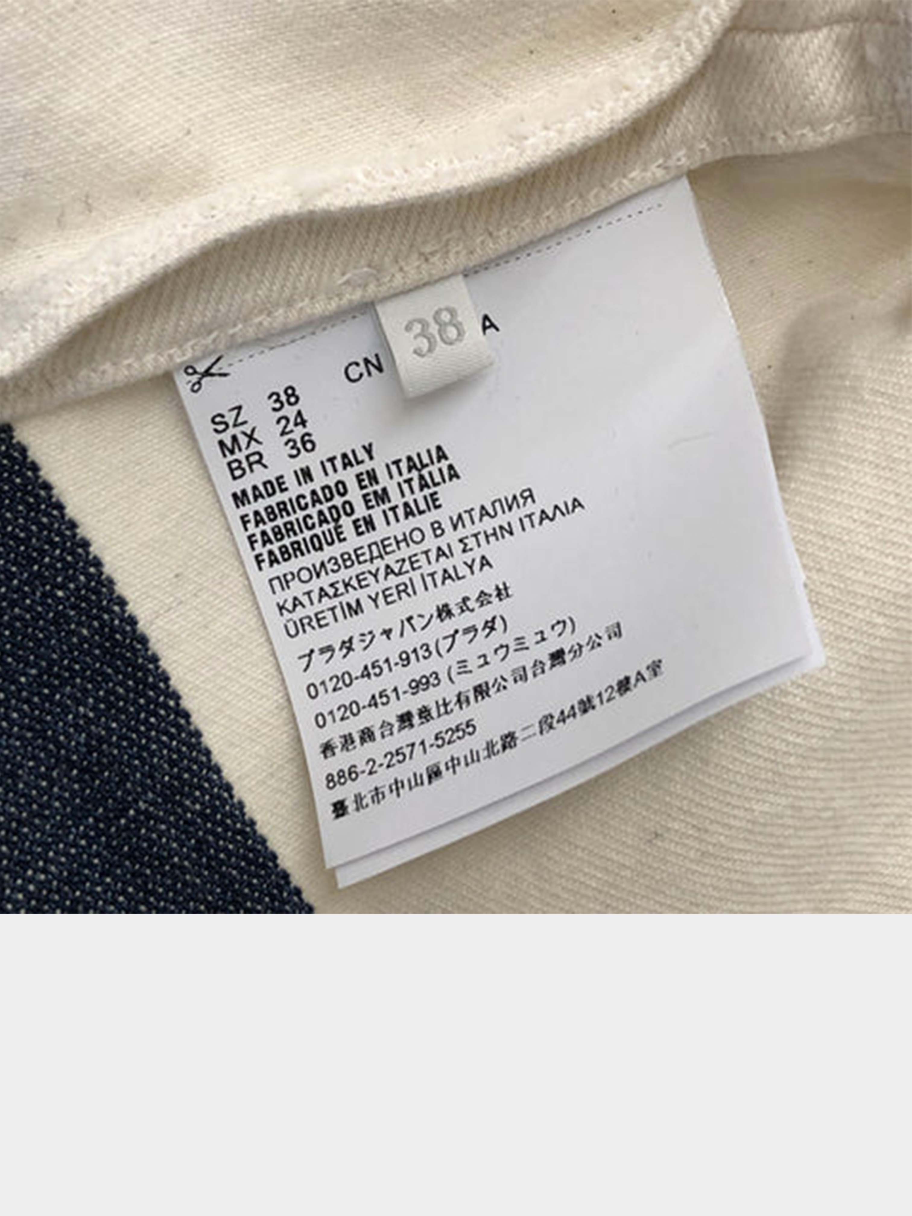 Prada 2022 SS White Cropped Selvedge denim jacket · INTO