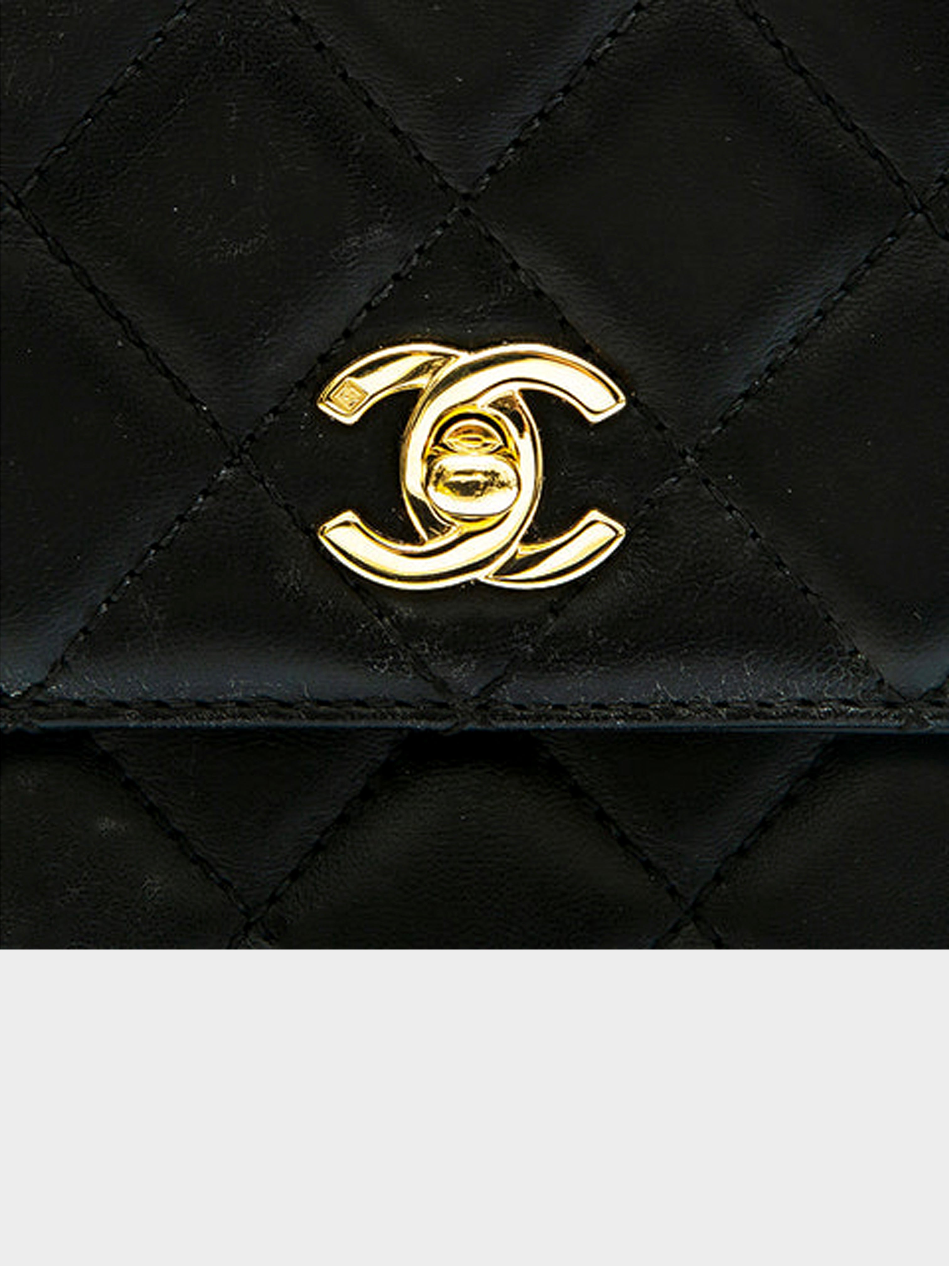 Handbags Chanel Vintage Black Quilted Trapeze Flap Shoulder Bag with Wallet