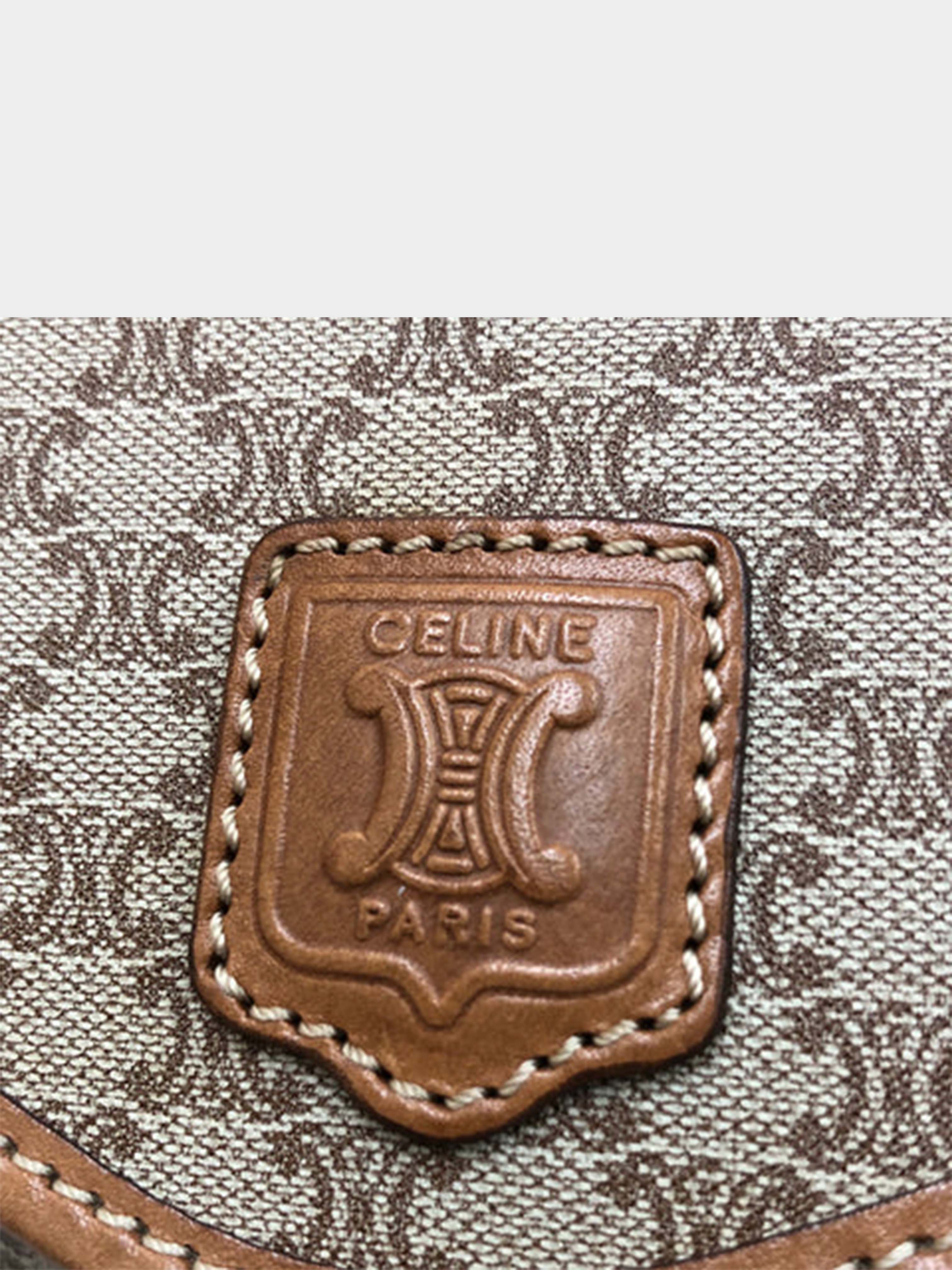 Celine 1990s Triomphe Monogram Shoulder Bag