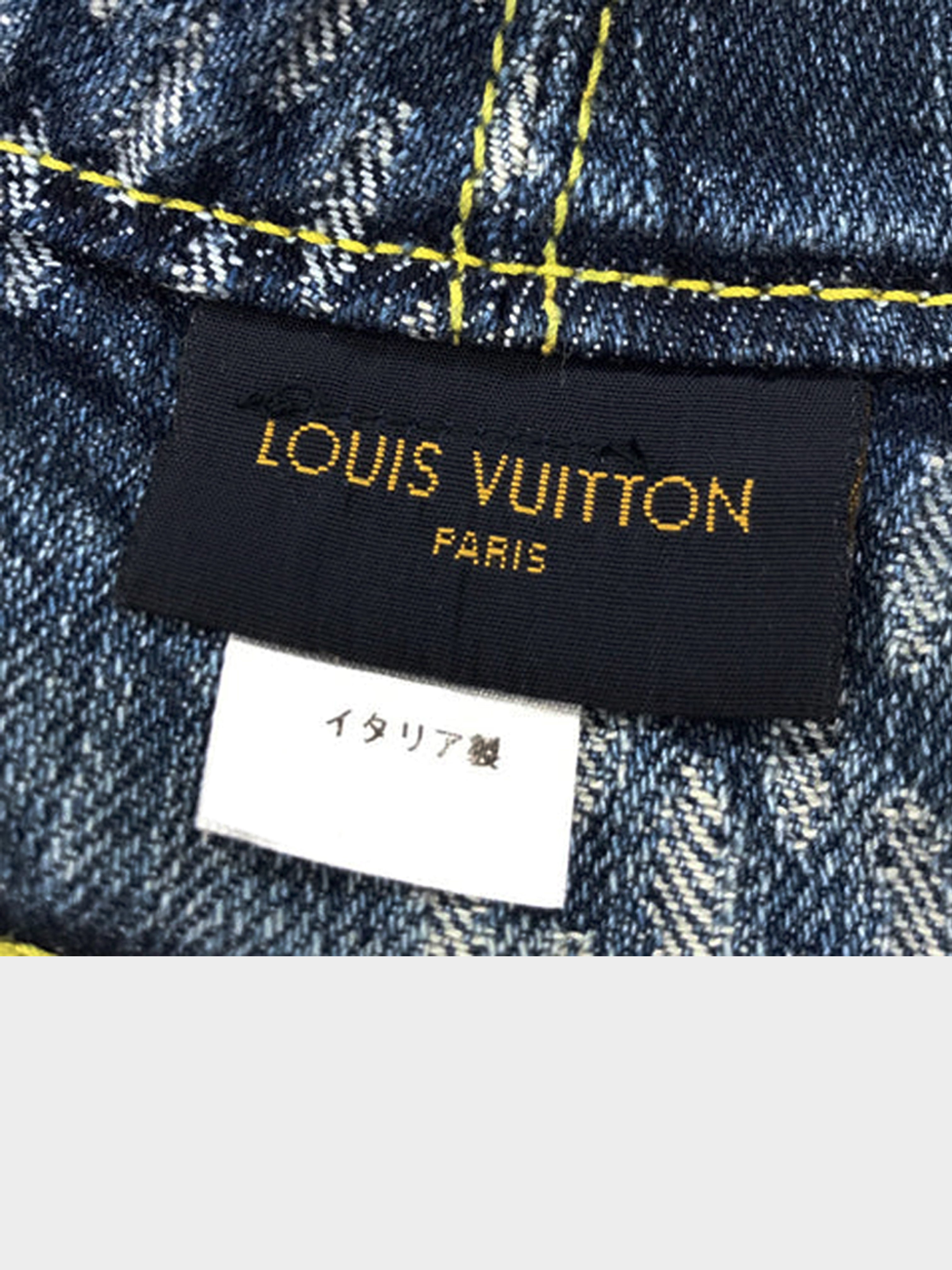 Authentic Louis Vuitton LV Monogram Denim Bucket Sz L Limited Edition Hat  EUC