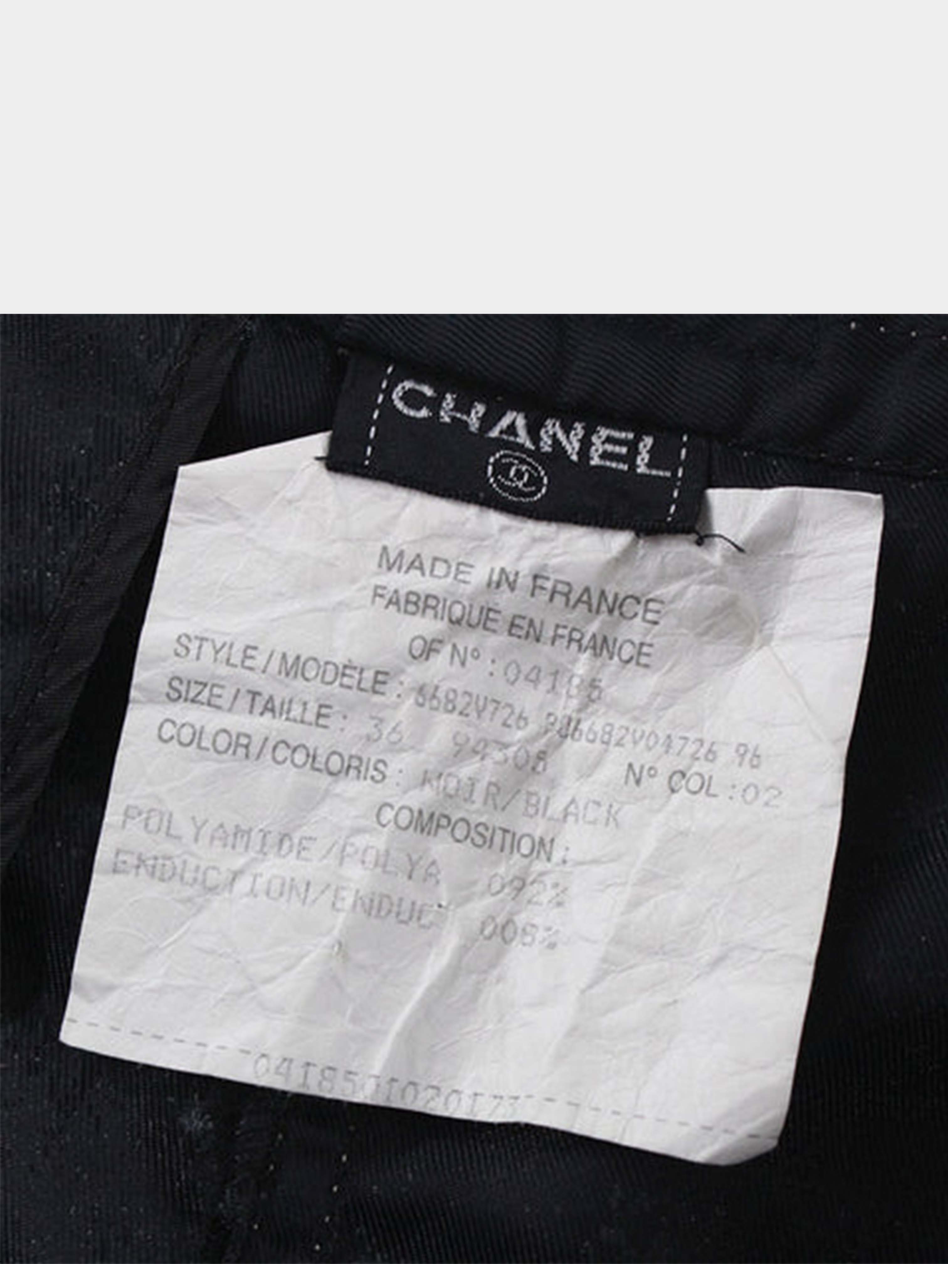 Chanel 1980s Black Contrast Stitch Shorts