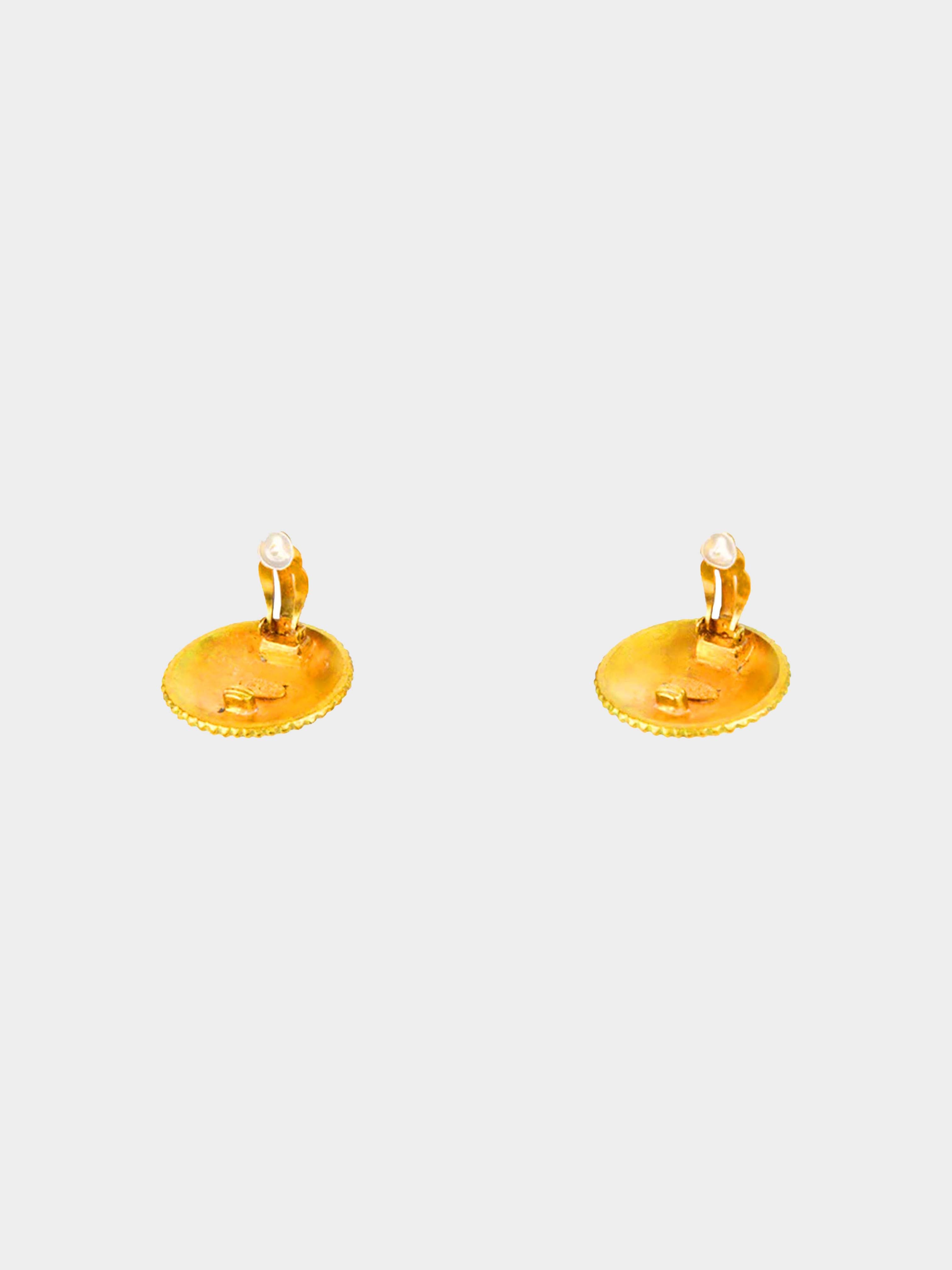 Chanel 1994 Gold Button Earrings