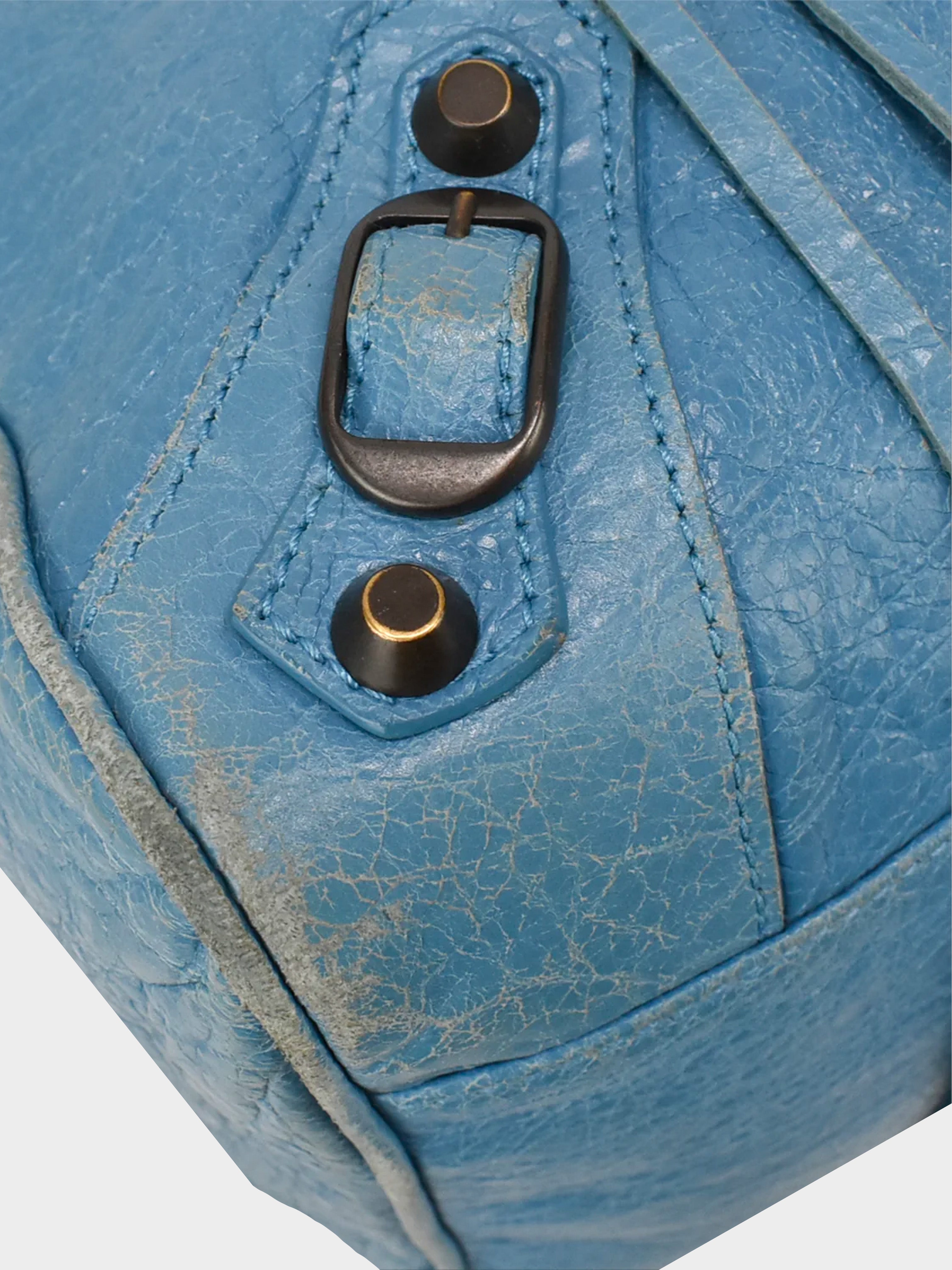 Balenciaga 2010s Blue Velo Moto Bag