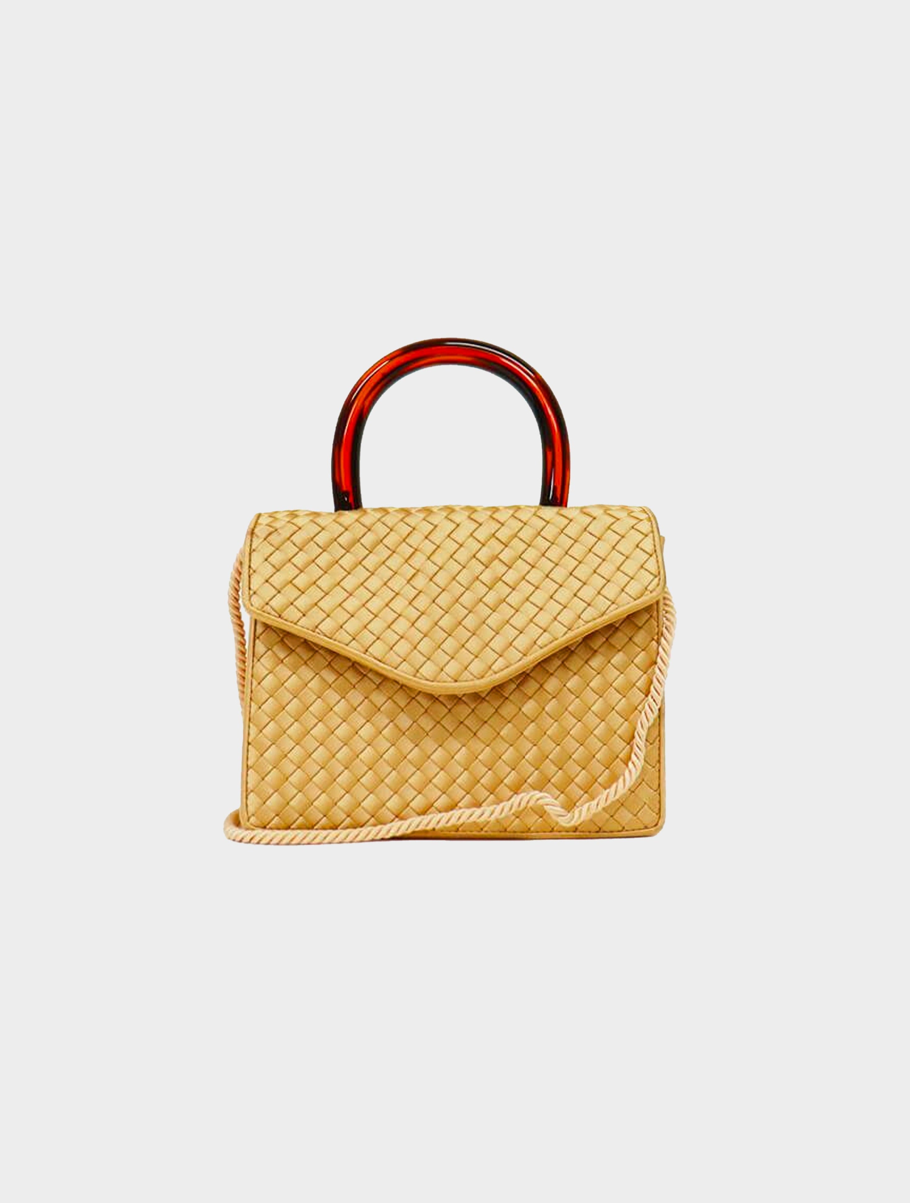 Bottega Veneta 2010s Intrecciato Satin Bag with Resin Handle · INTO