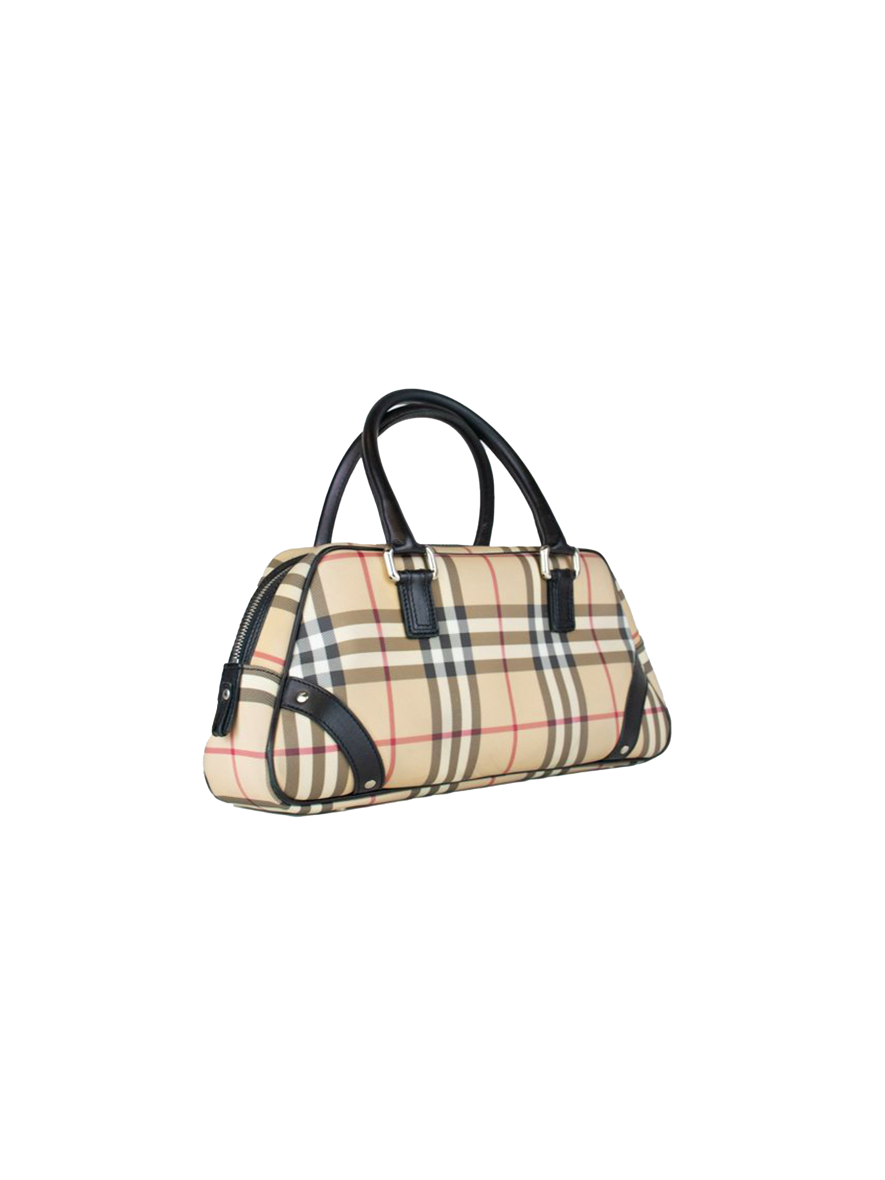 Burberry Coated Fabric Boston Bag