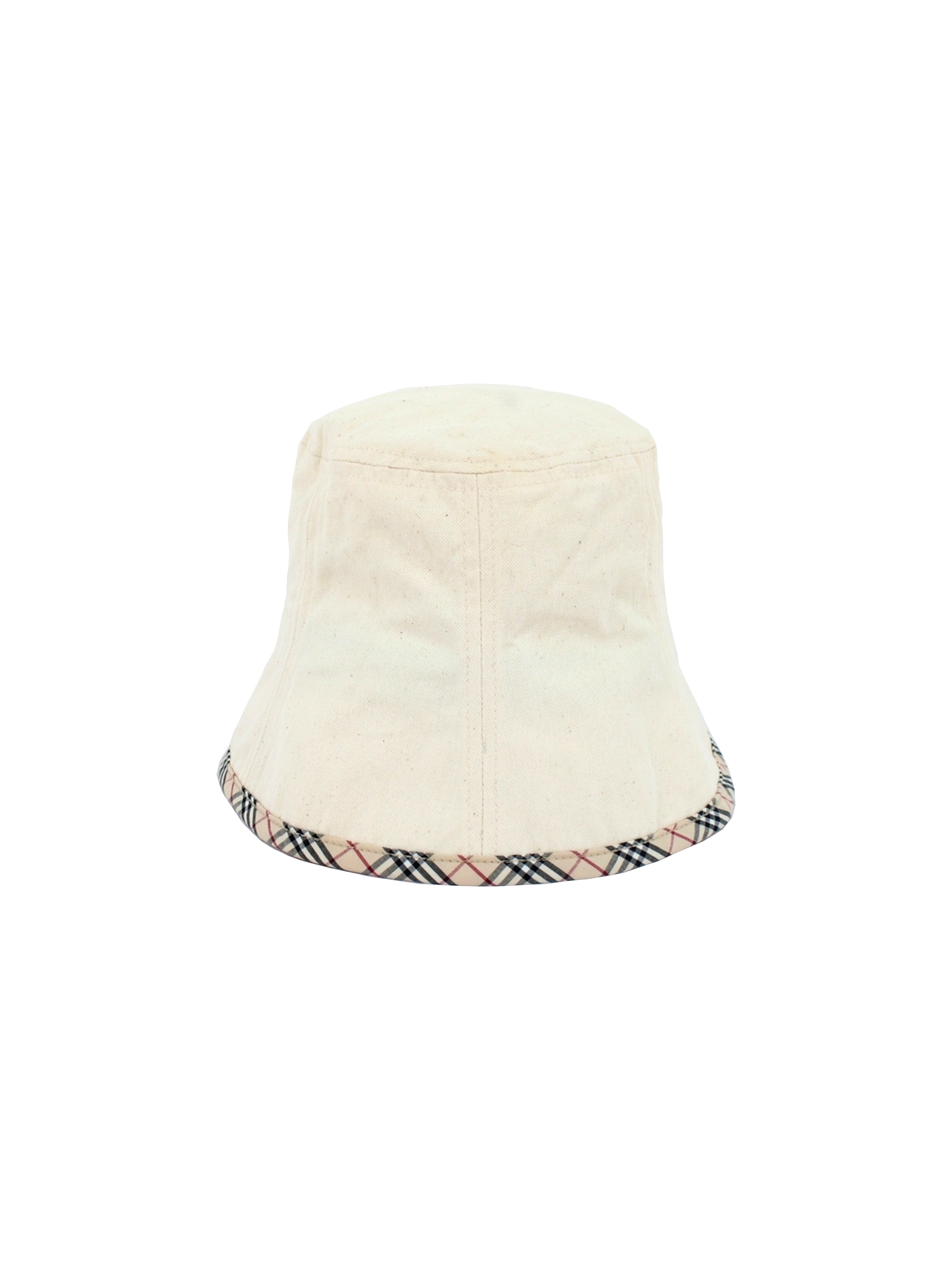 Burberry 2000s White Cotton Bucket Hat · INTO