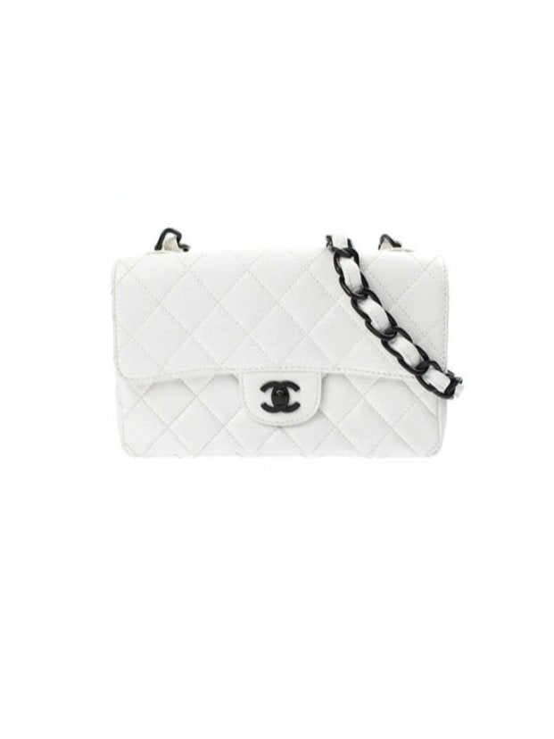 Chanel 2000s Rare Black and White Acrylic Chain Flap