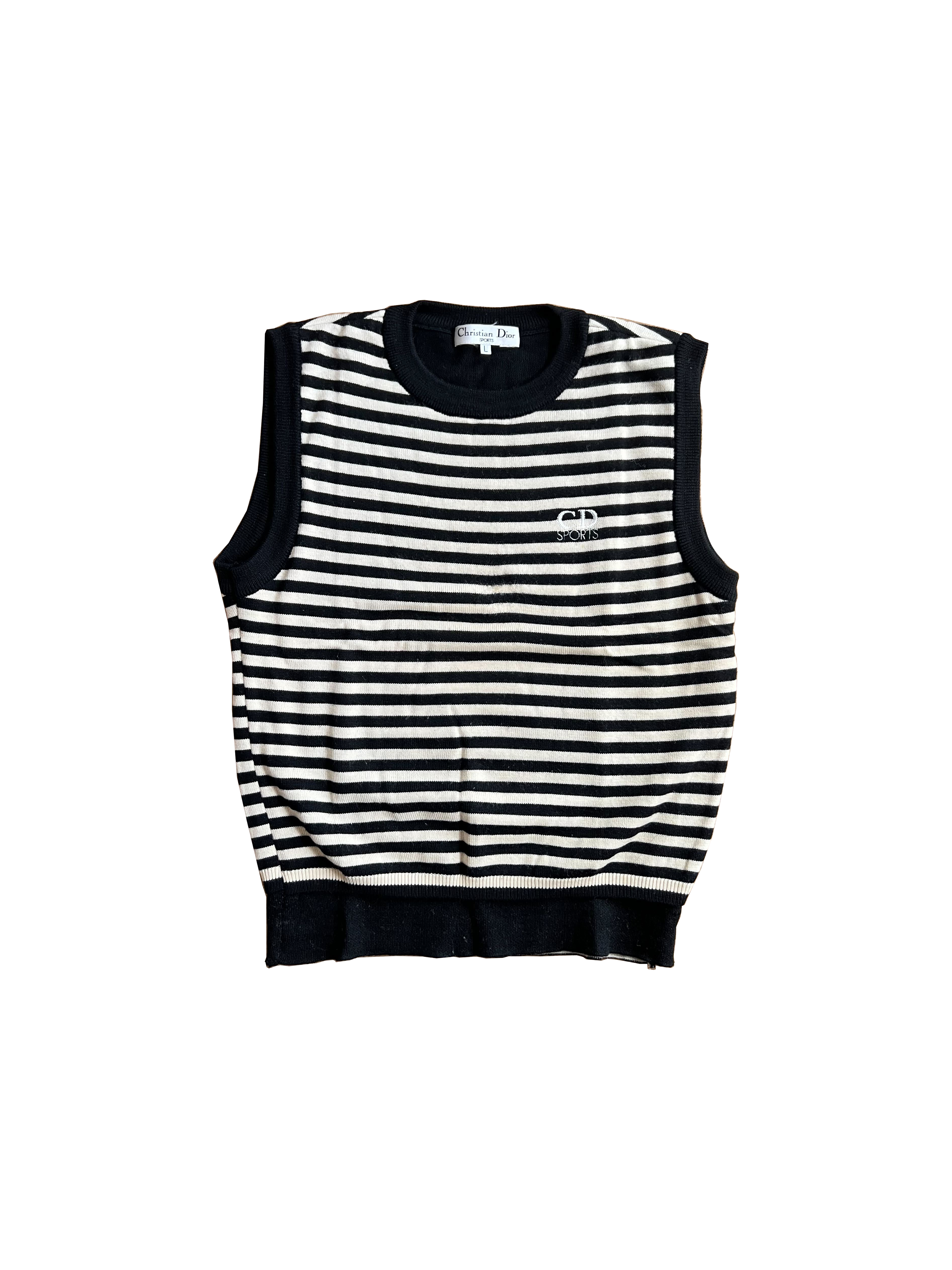 Christian Dior 1990s CD Sports Striped Vest