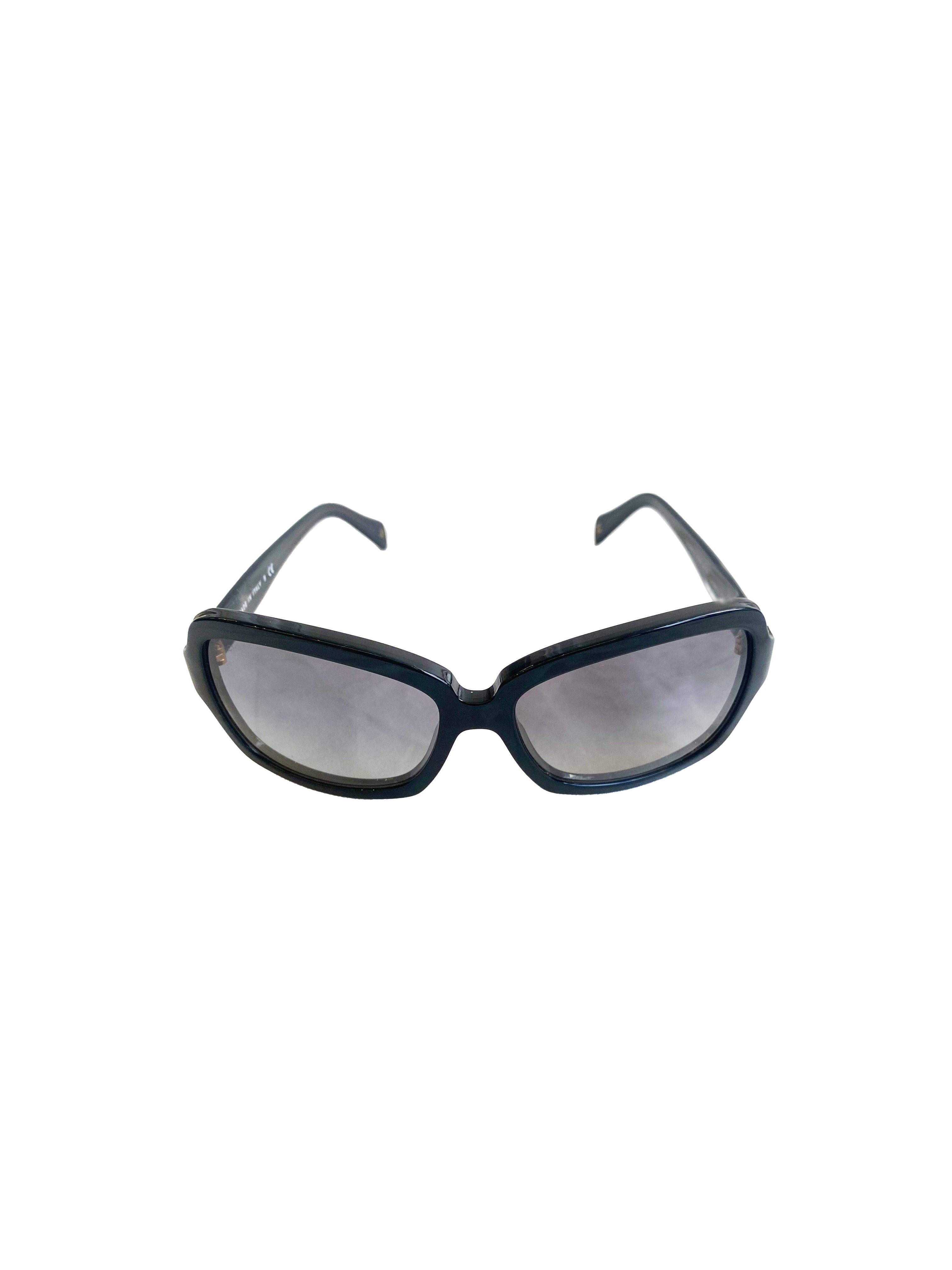 Chanel 2010s Black Logo Sunglasses · INTO