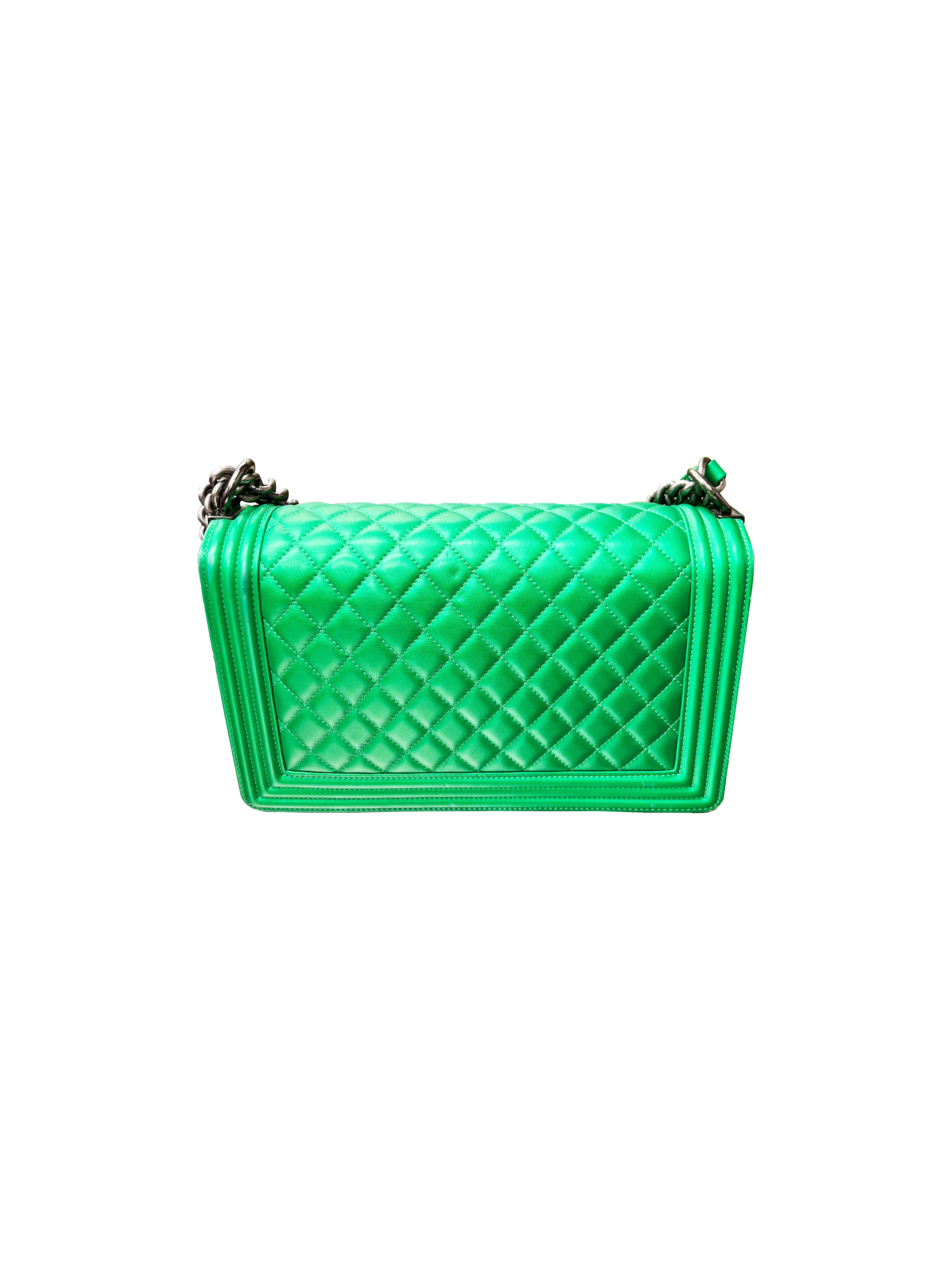 Chanel 2010s Le Boy Metallic Green Flap · INTO