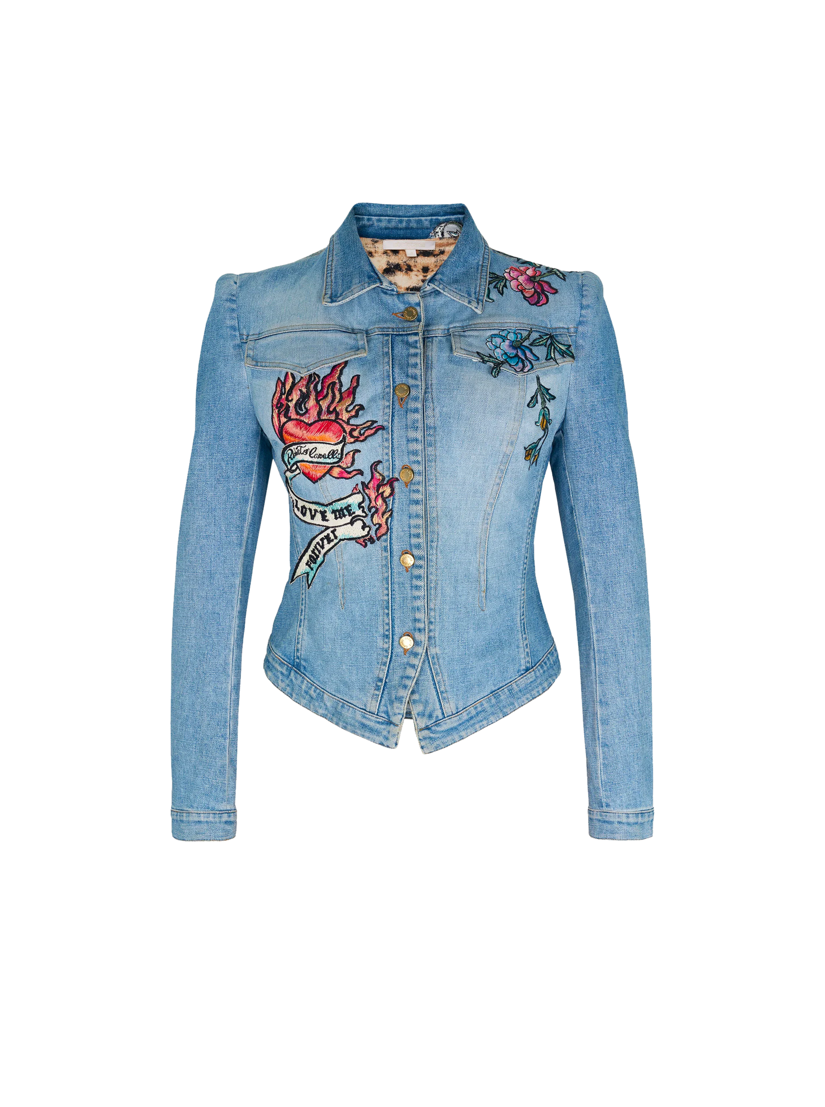 Roberto Cavalli Spring 2003 Tattoo Embroidered Denim Jacket