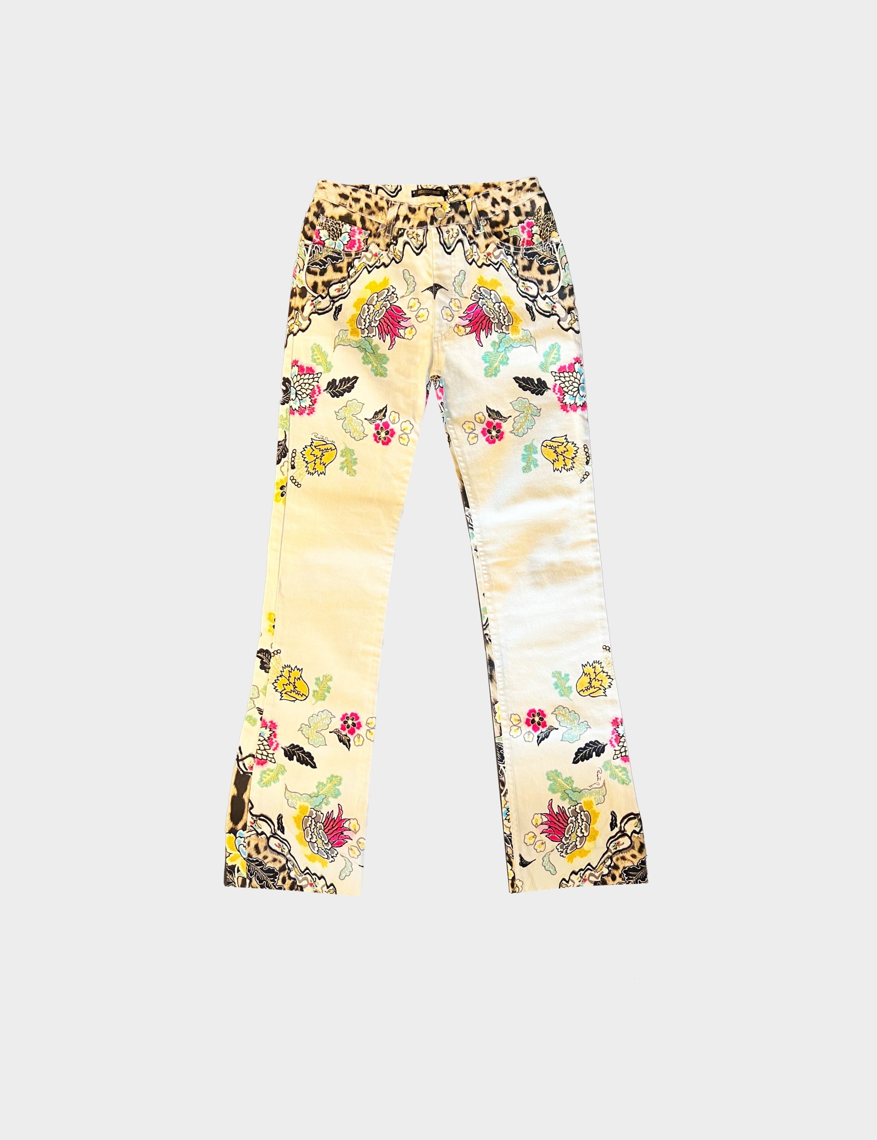 Roberto Cavalli Spring Summer 2003 Floral Chinoiserie Jeans