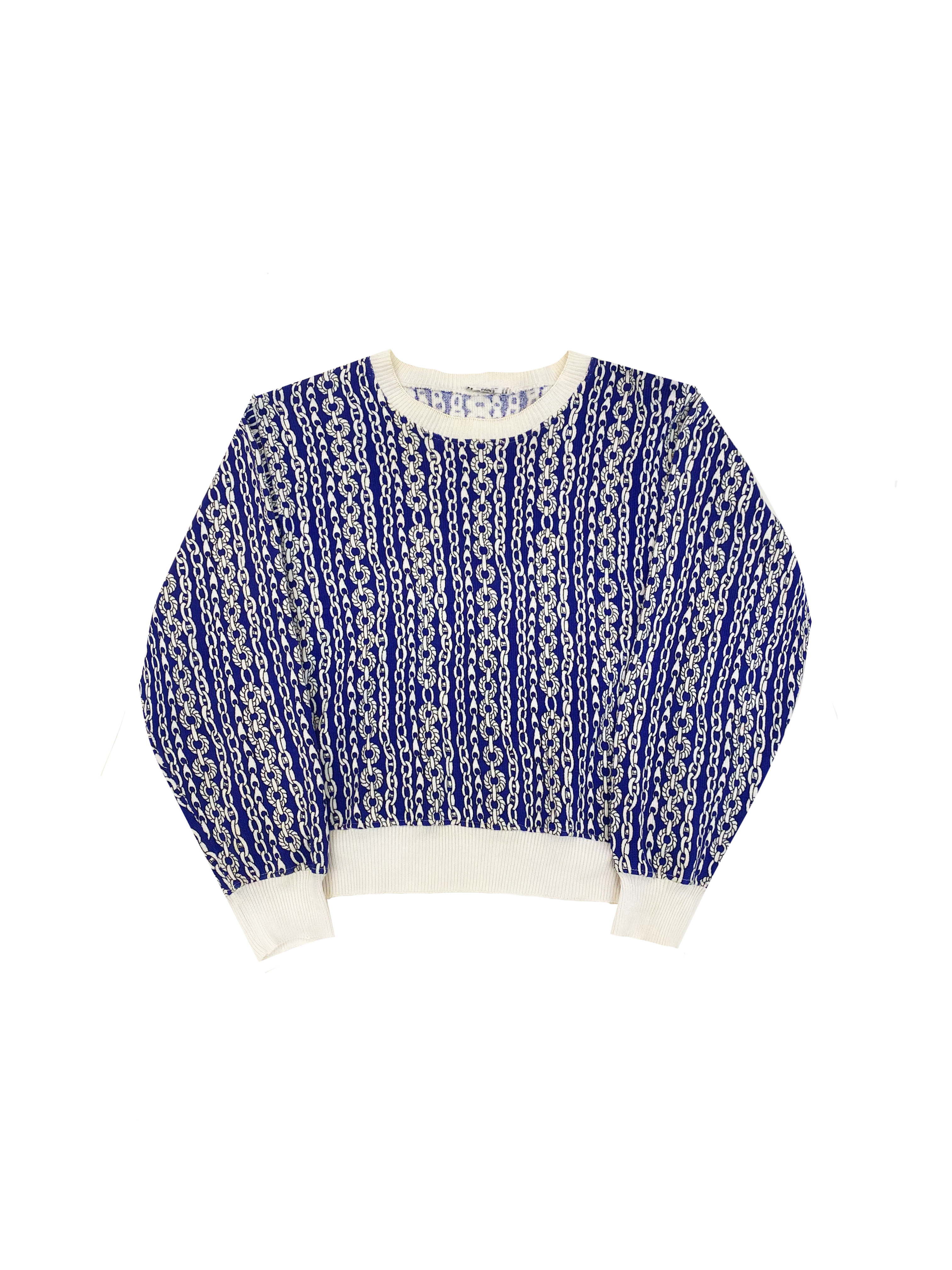 Céline 1980s Chain Print Sweater