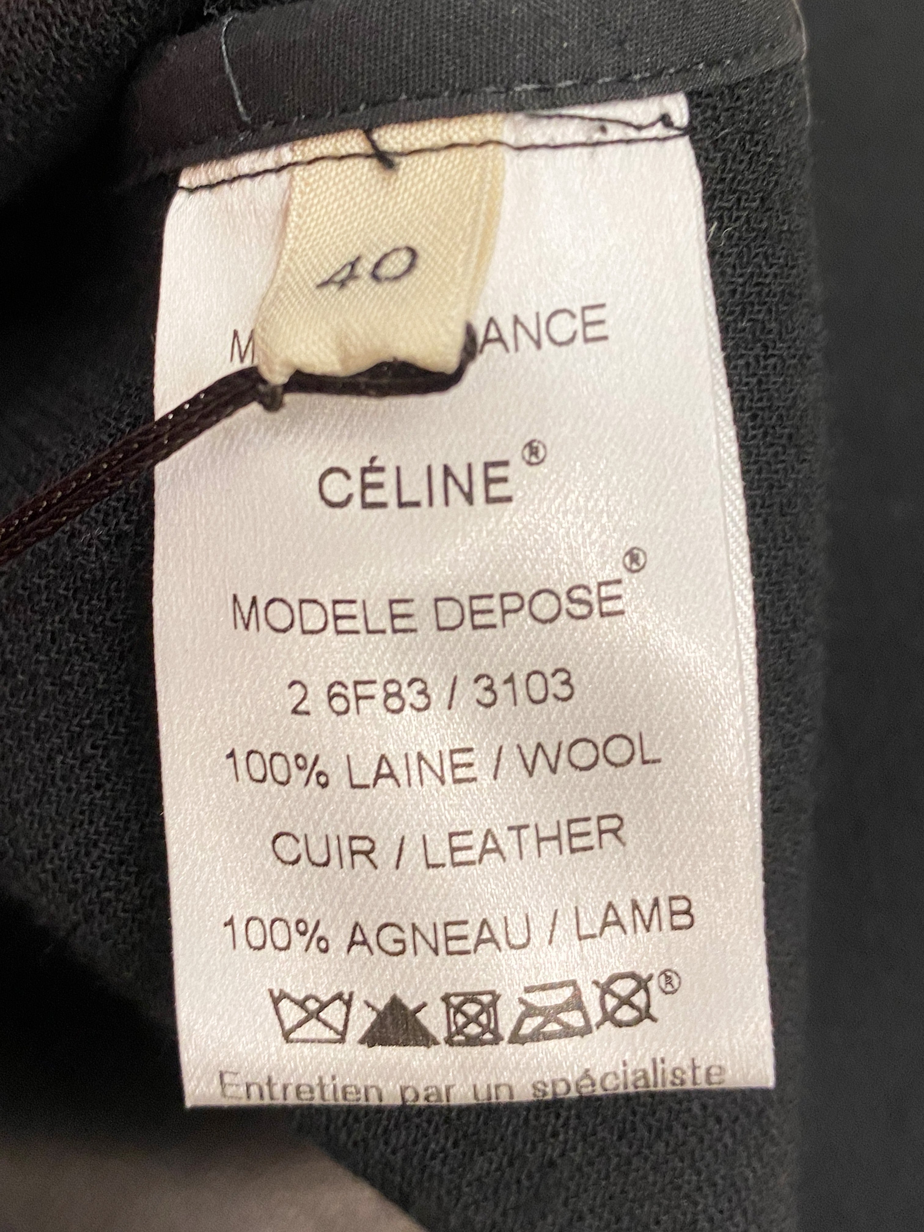 Céline FW 2010 Wool Dress with Leather Pockets