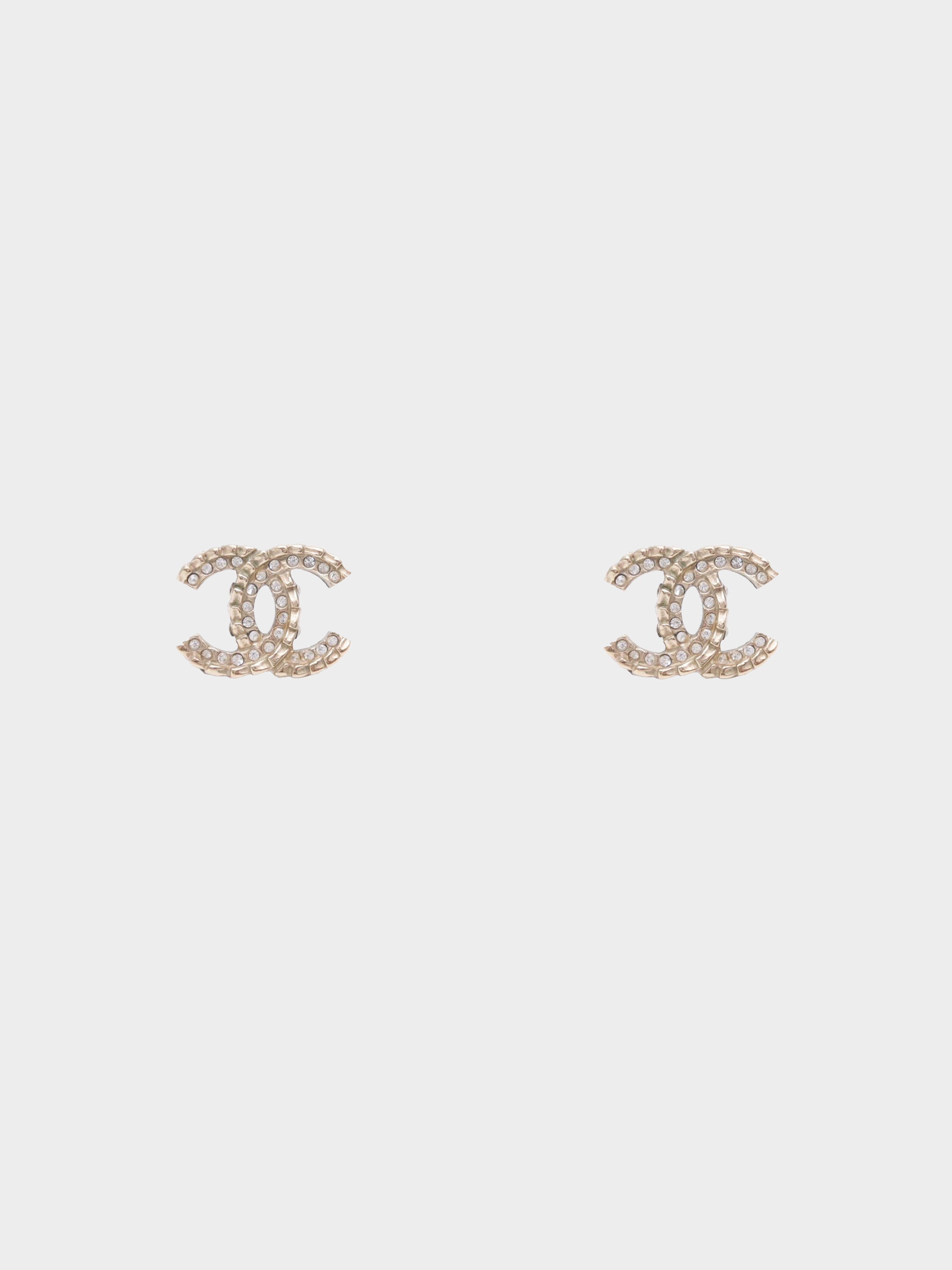 Chanel cc rhinestone earrings - Gem