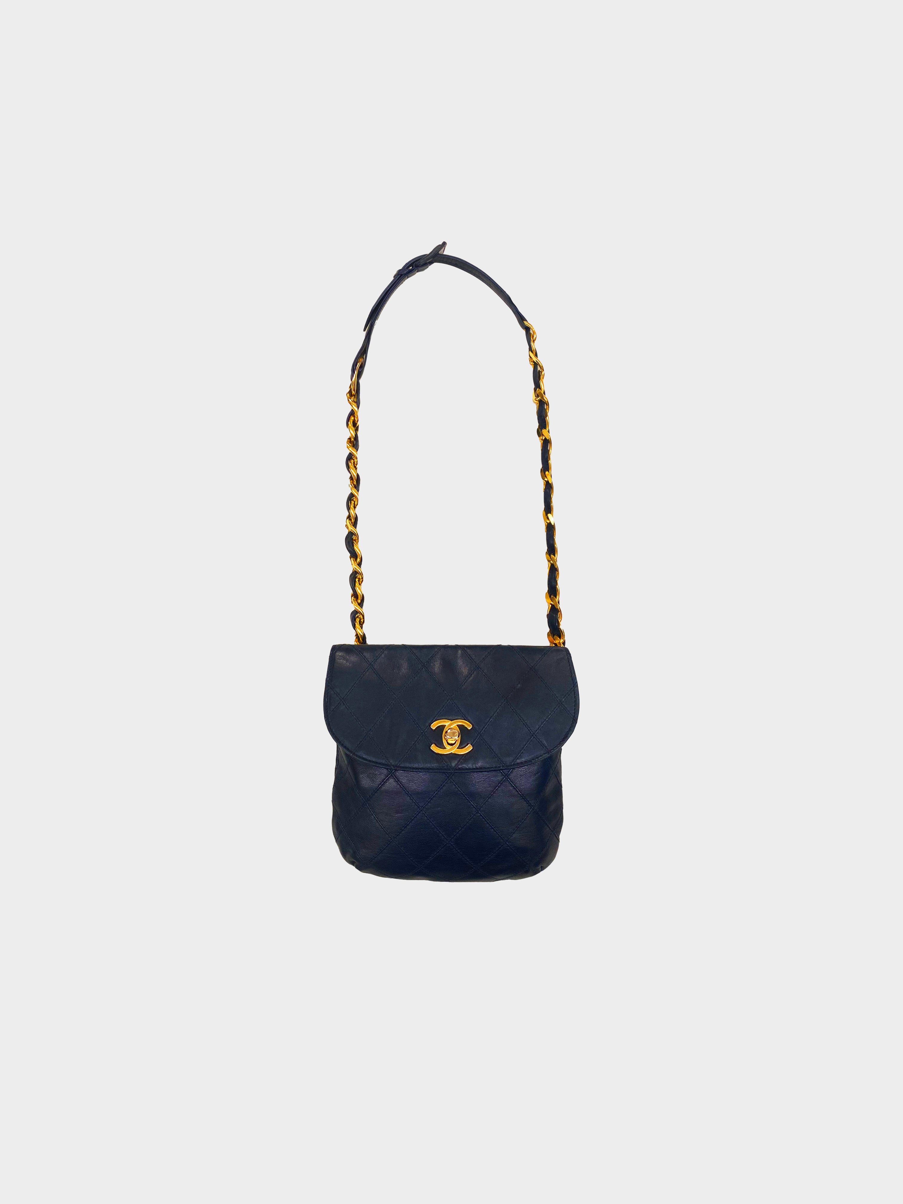 Chanel 1980s Navy Blue Belt Bag