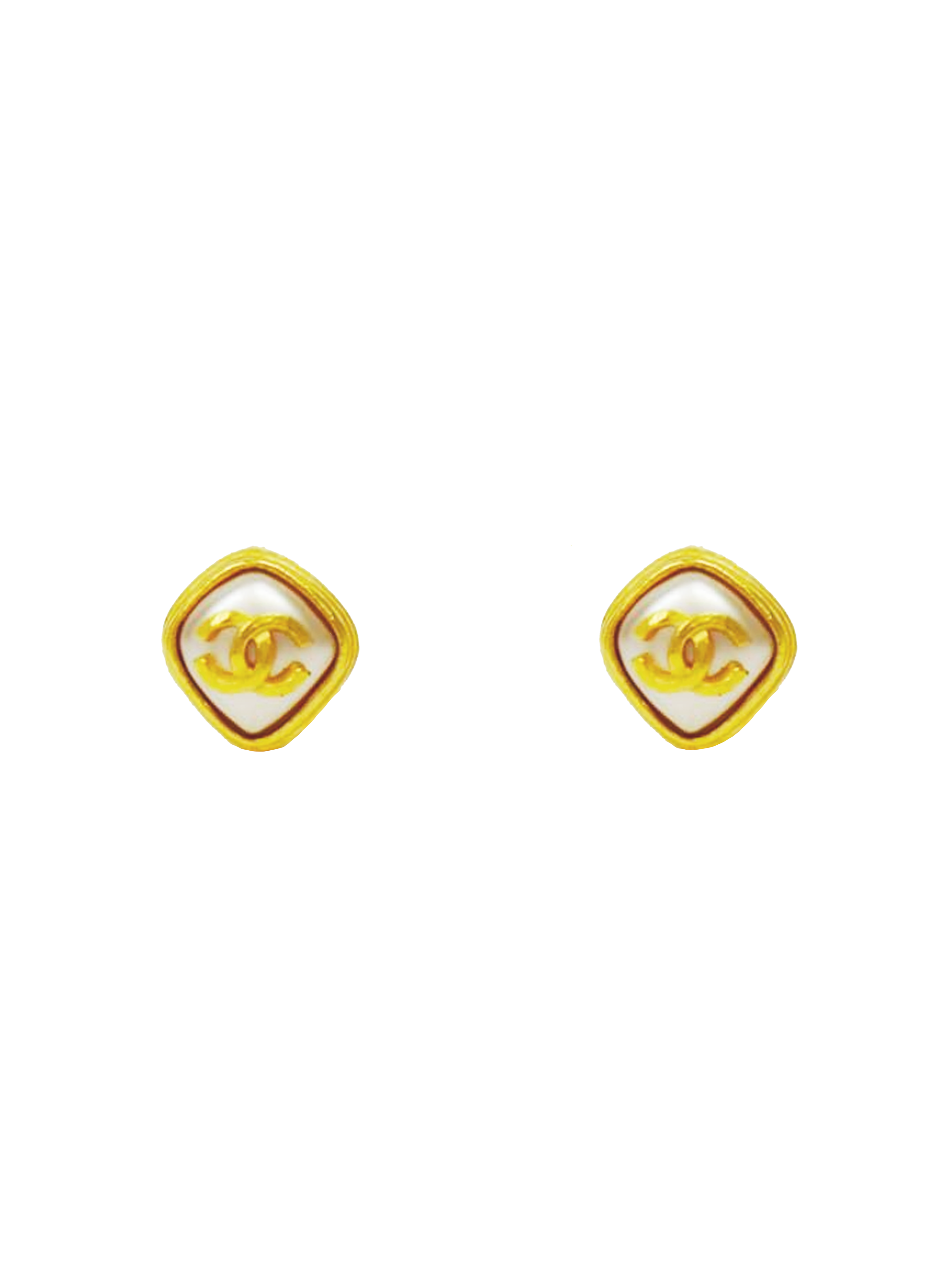 Chanel 1997 Pearl Logo Earrings