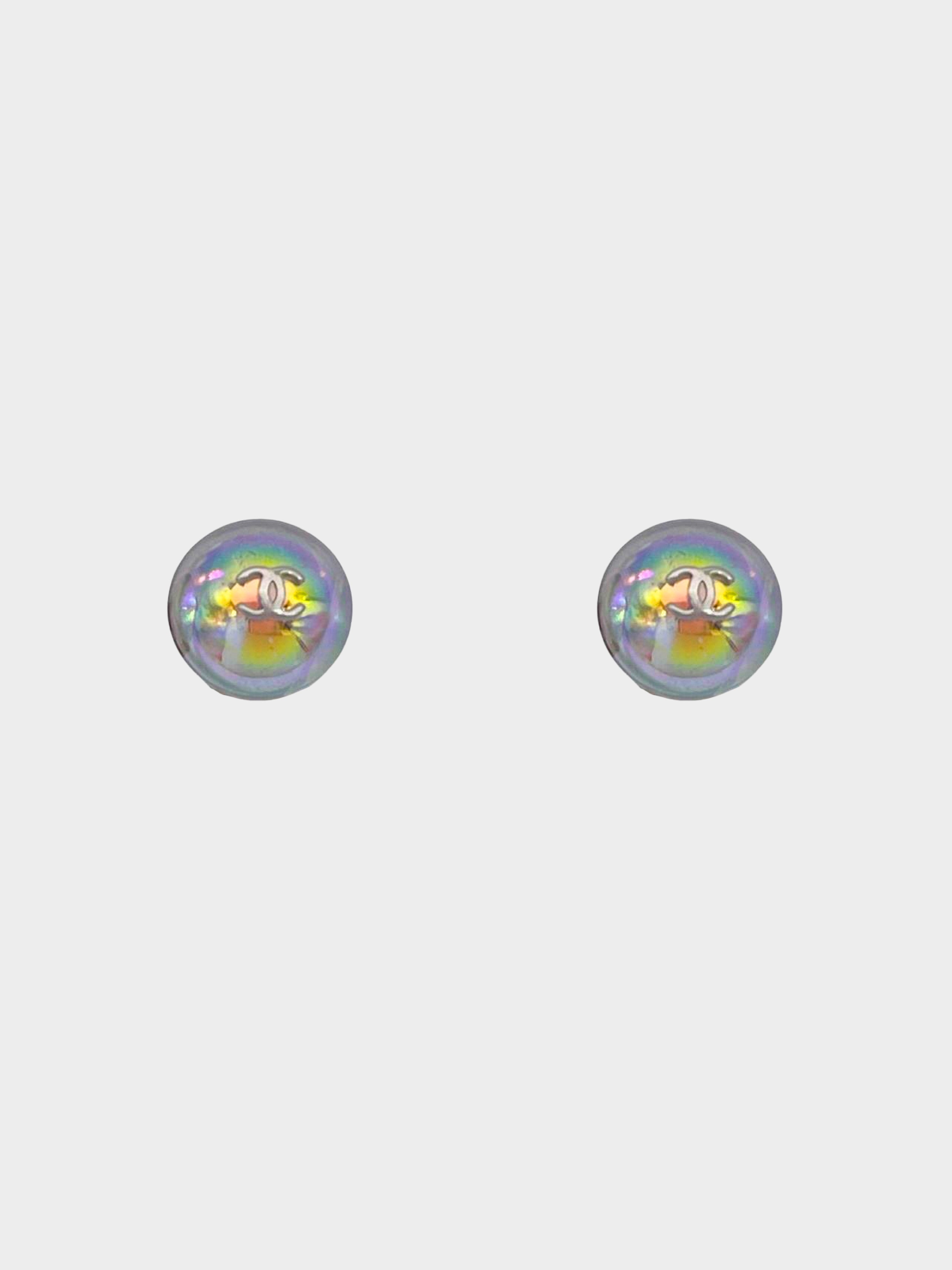 Chanel Spring 1999 Holographic Clip-on Earrings