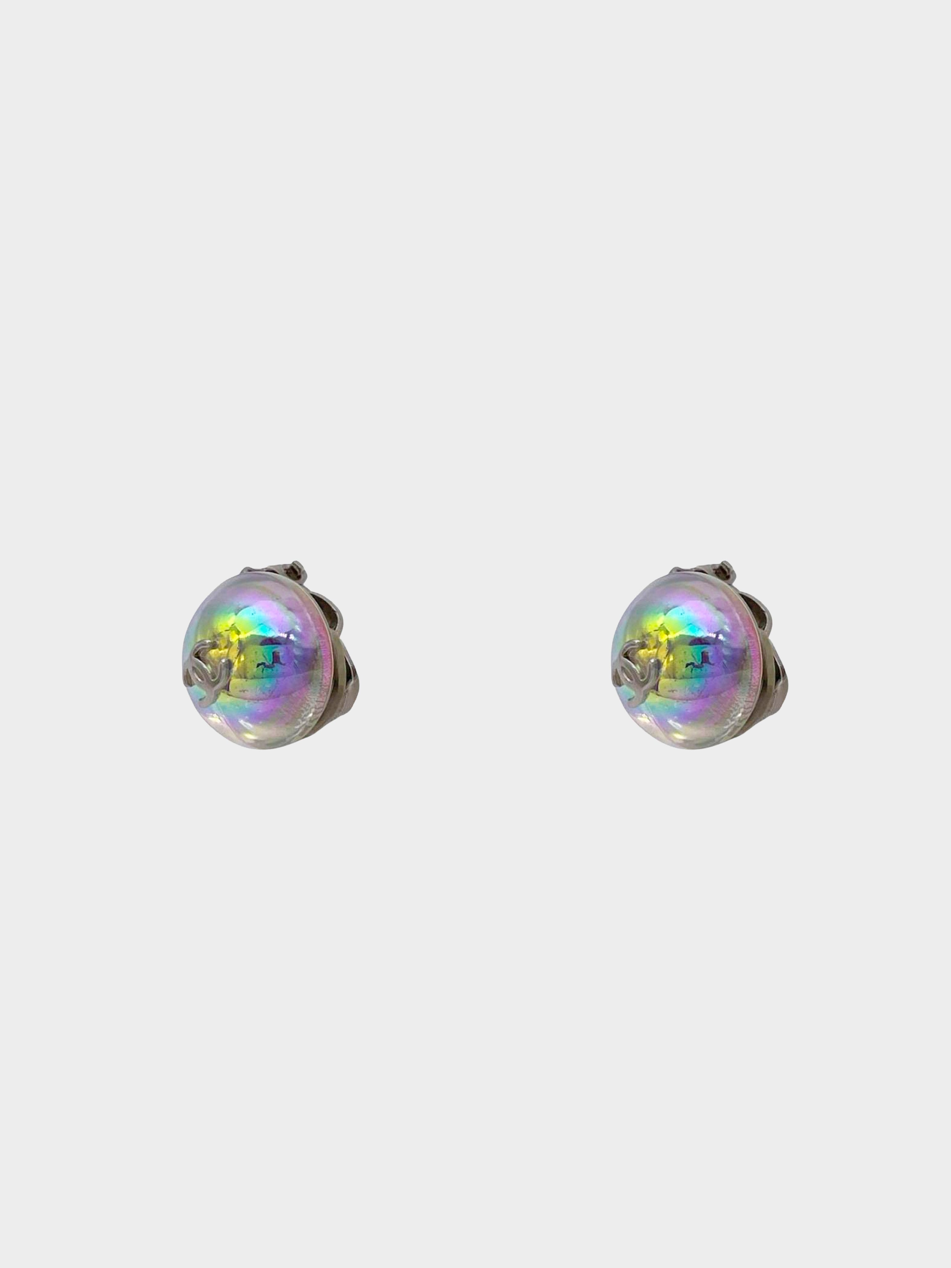 Chanel Spring 1999 Holographic Clip-on Earrings