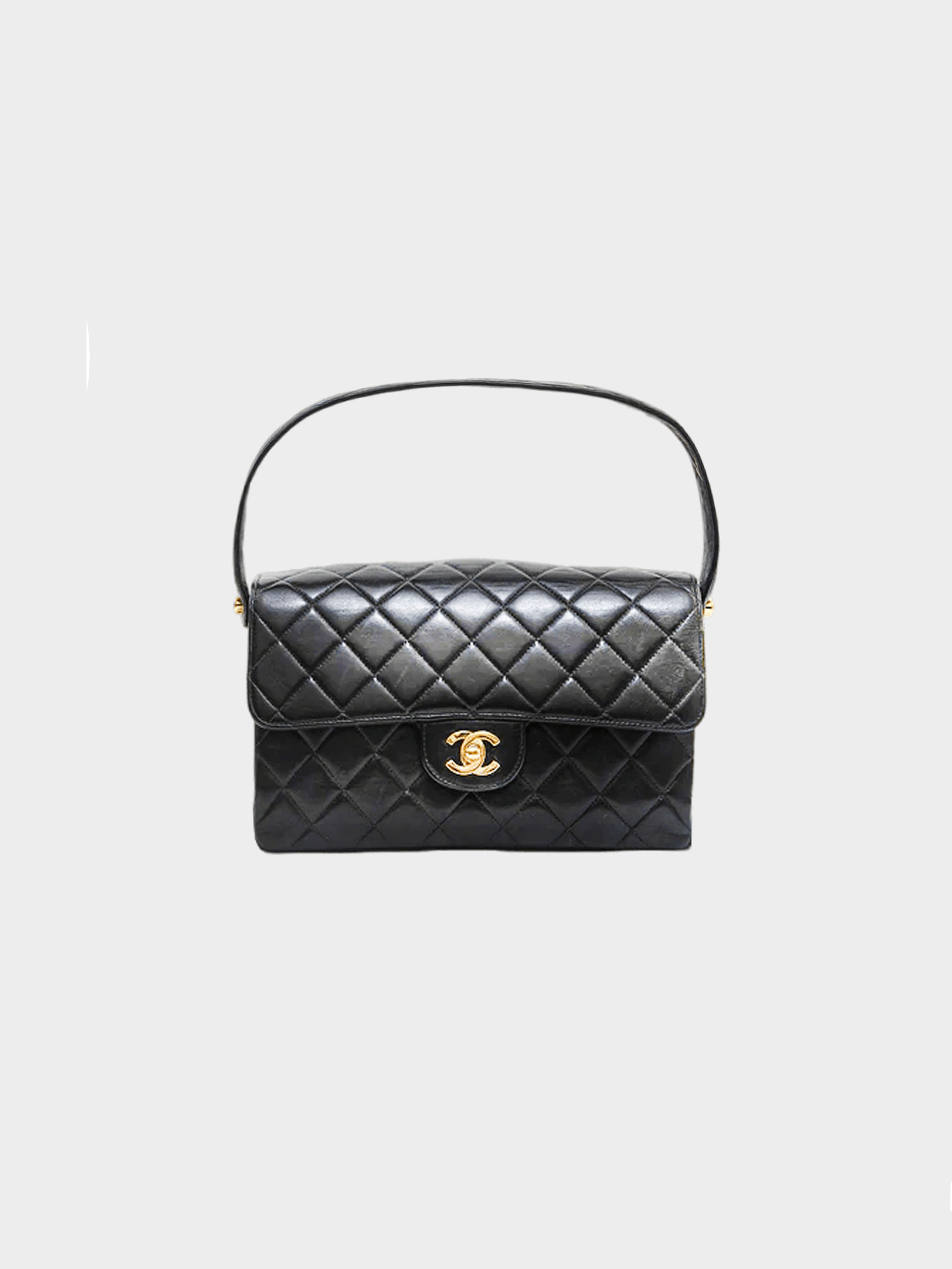 Chanel Vintage medium Diana bag black lambskin  VintageUnited