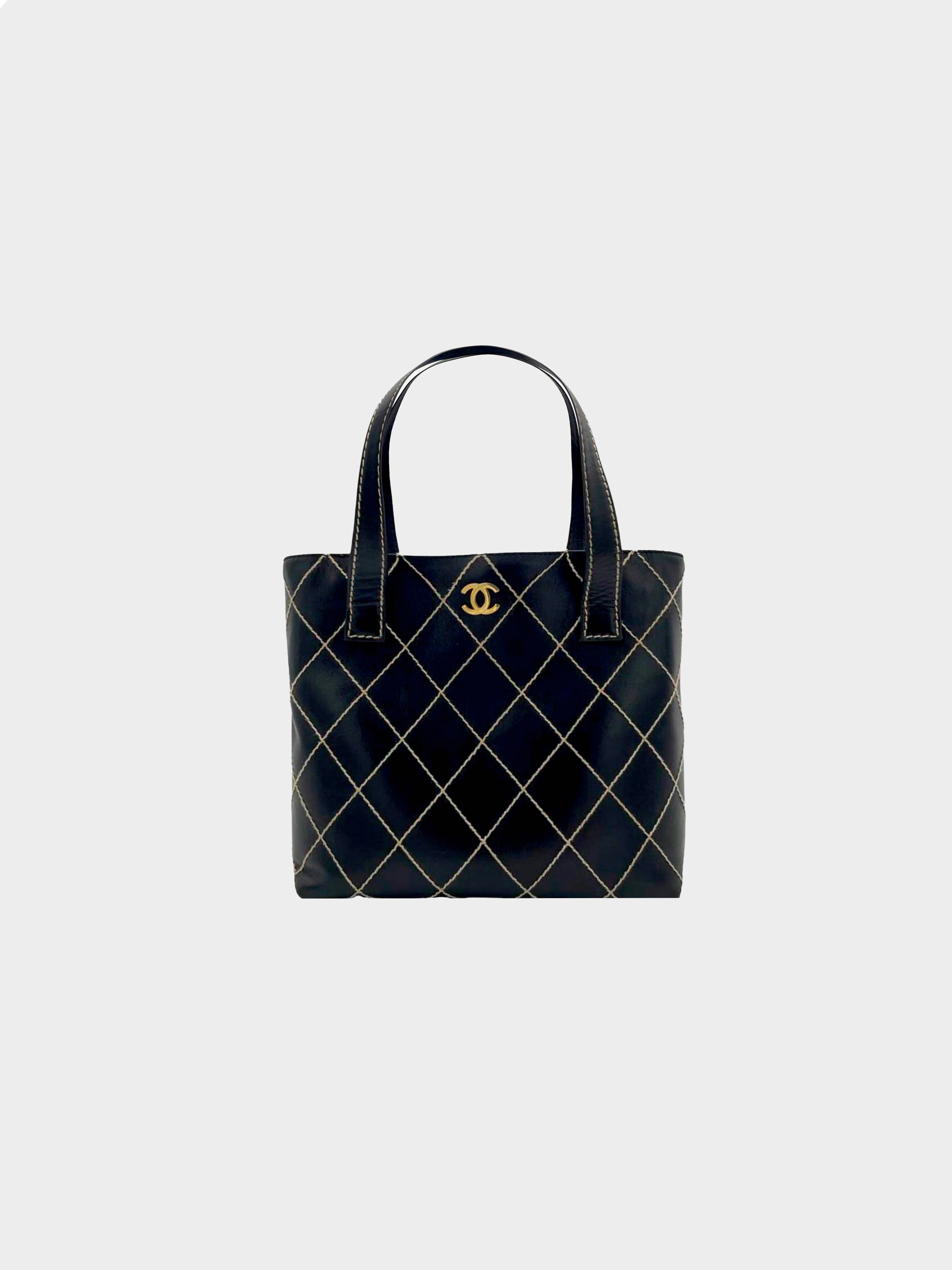 Chanel 2000s Cross Stitch Leather Bag