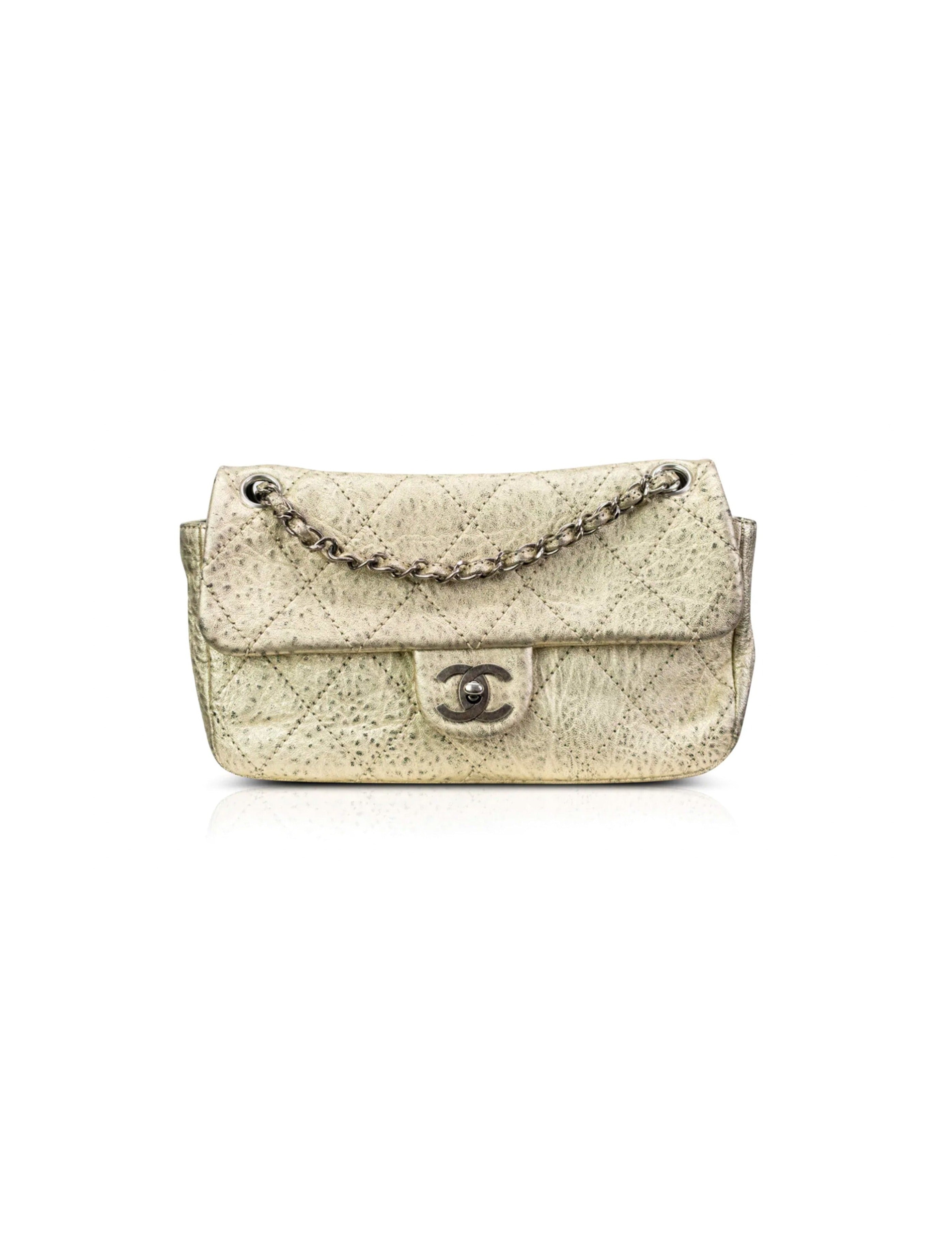 Chanel Brown and Grey 2000s Shearling Flap Bag · INTO