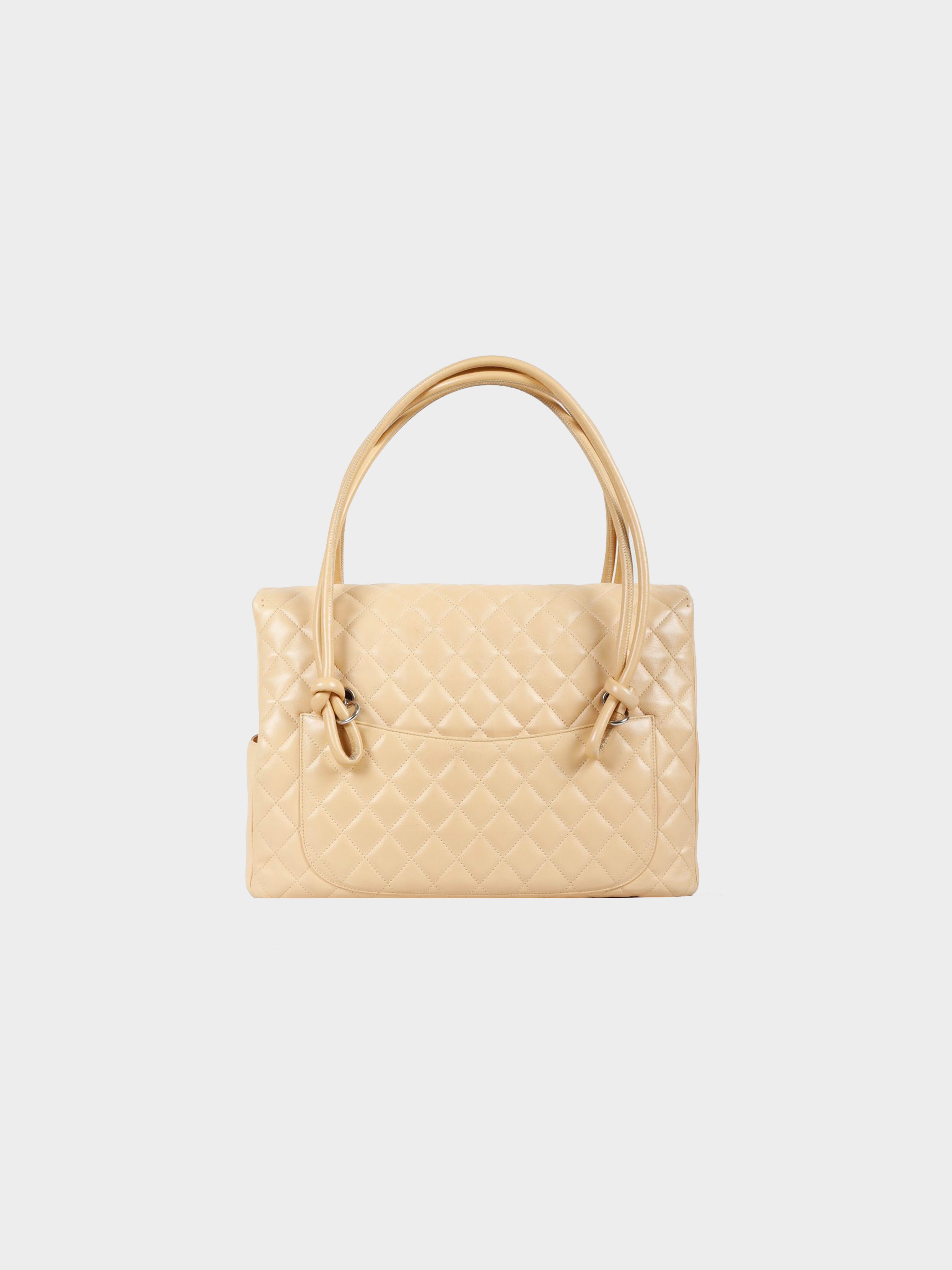 cream chanel quilted bag cc