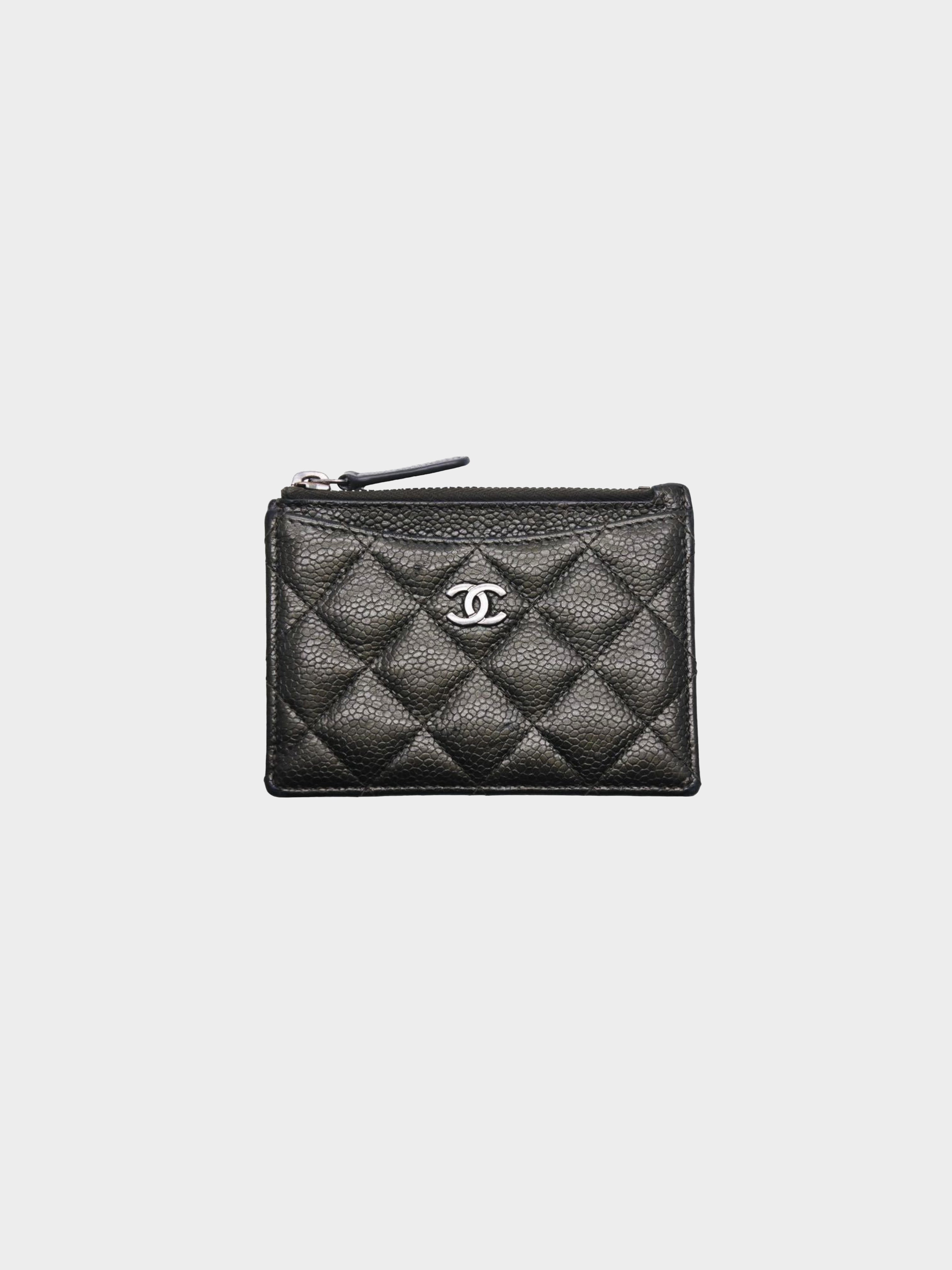 Chanel 2017 Black Caviar Leather Cardholder