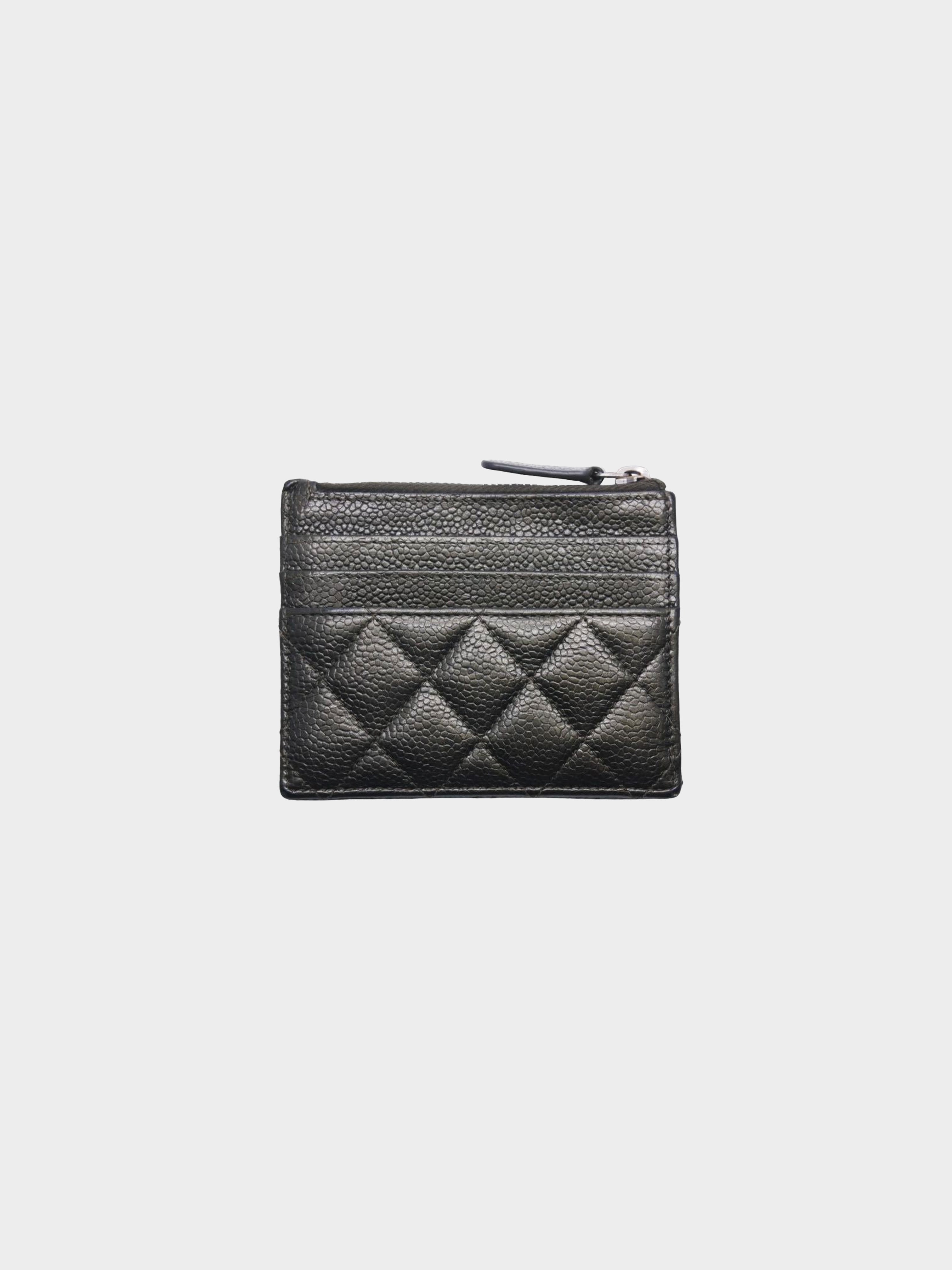 Chanel 2017 Black Caviar Leather Cardholder