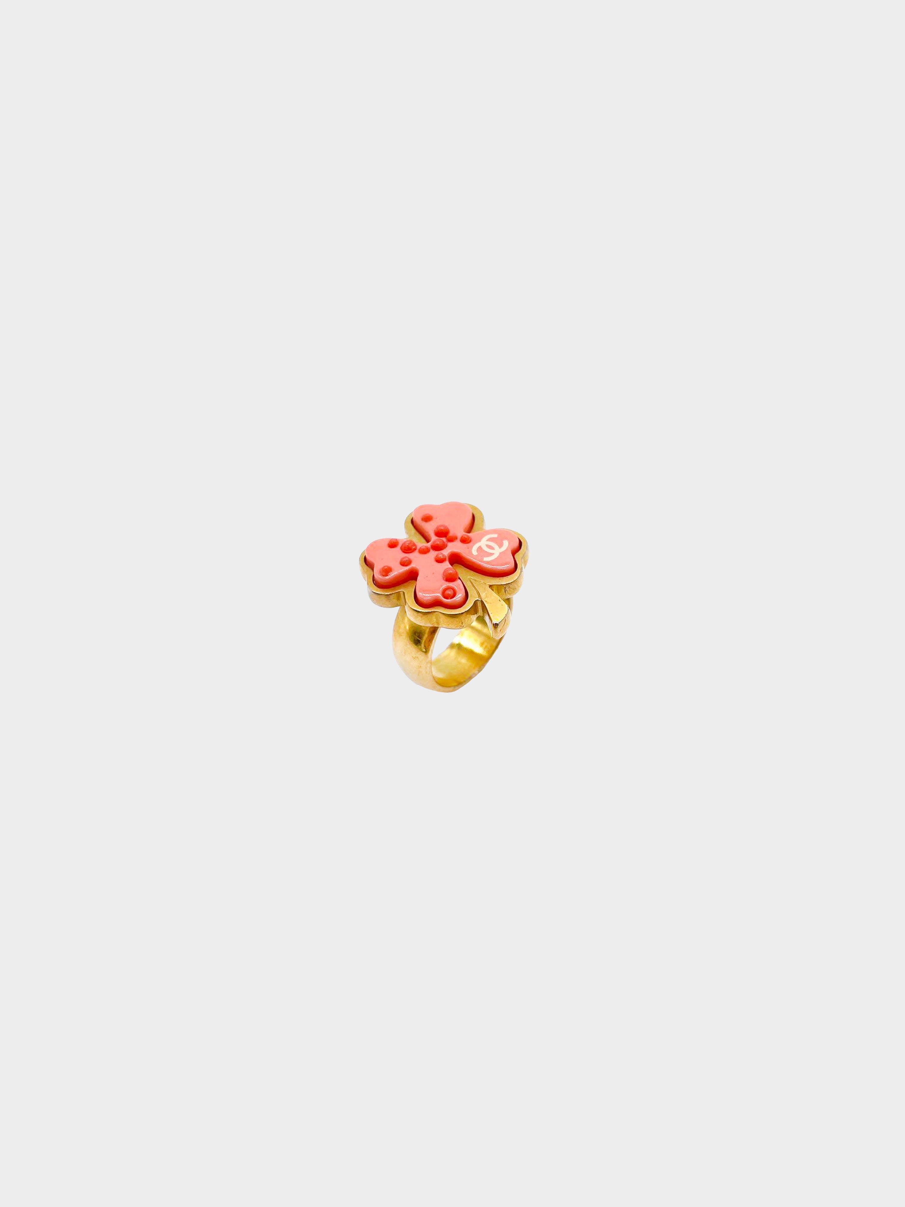 Chanel Spring 2003 Pink Clover Ring