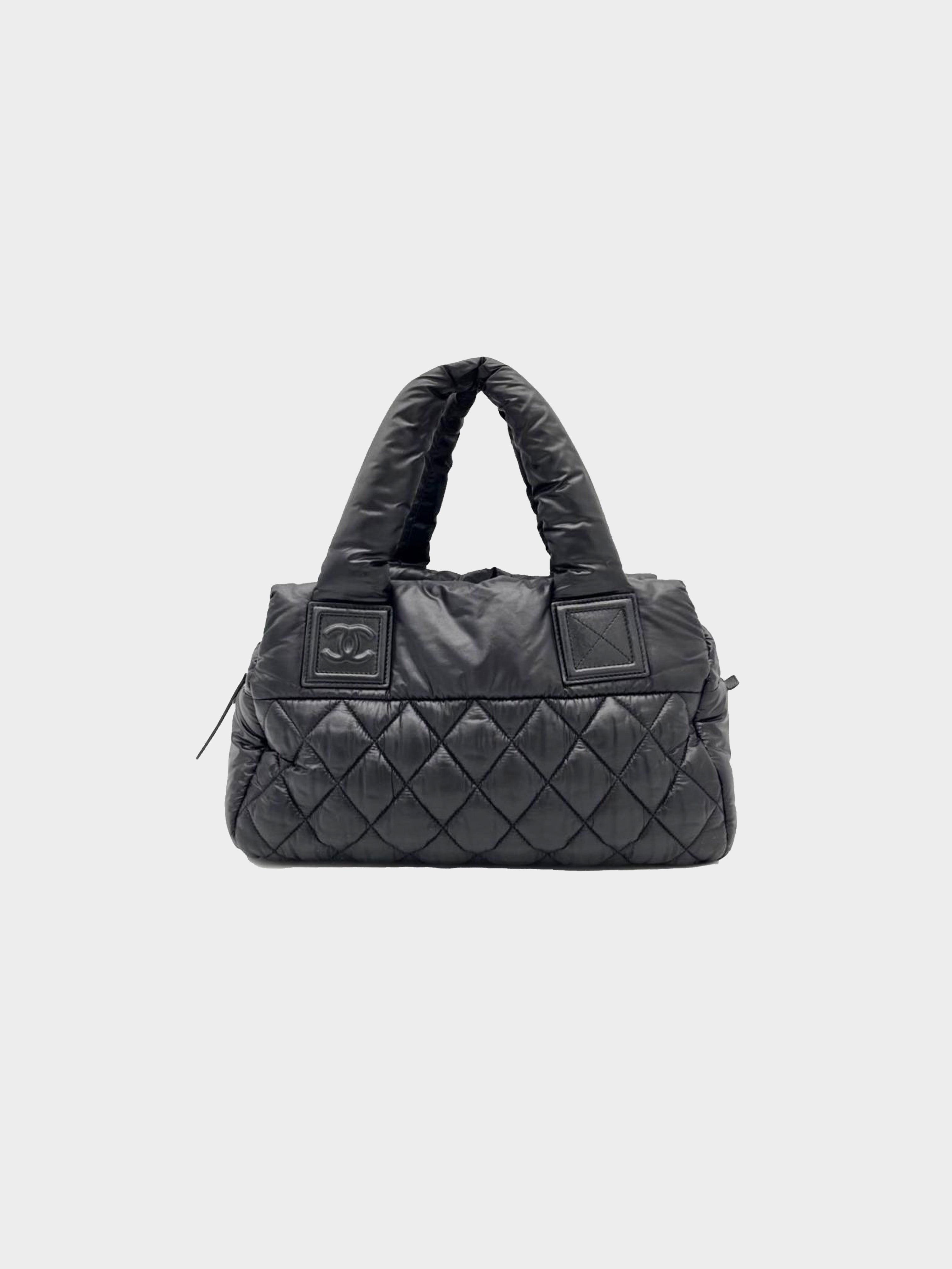 Black Coco Cocoon Quilted Puffer Tote