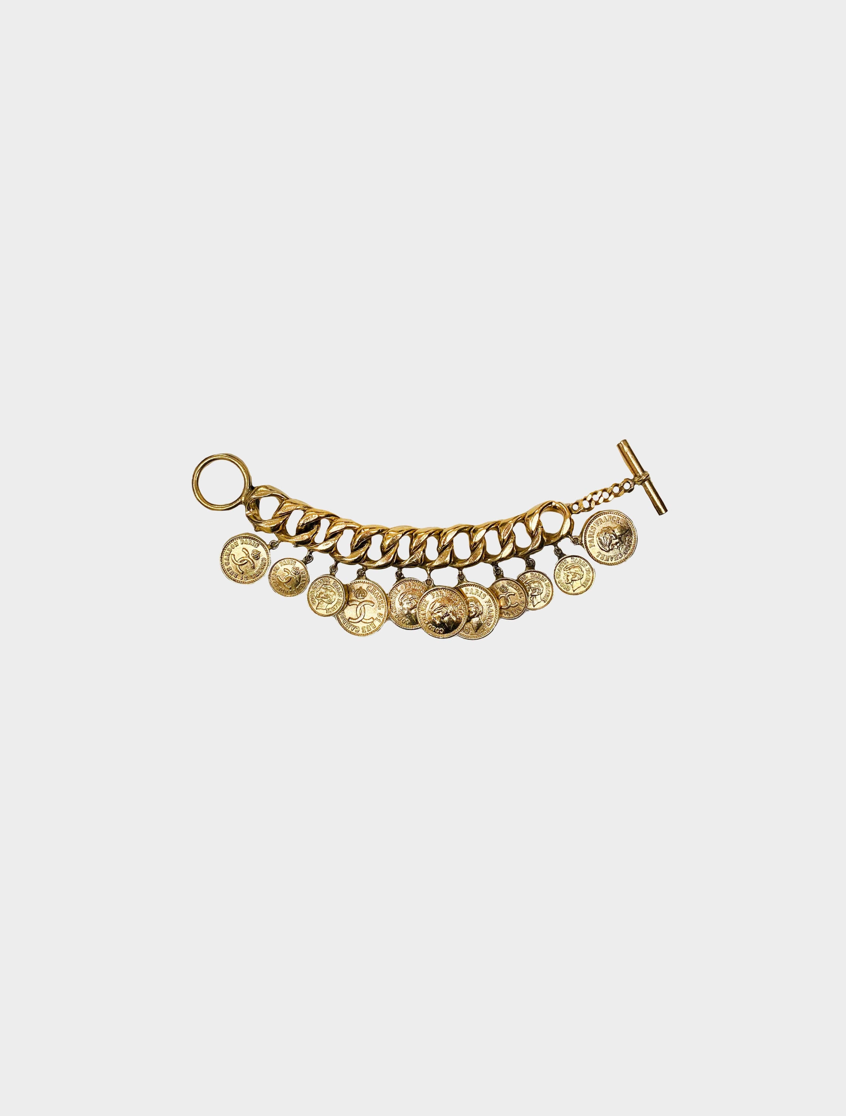 CHANEL METAL STRASS LETTERS CHARMS BRACELET – LLBazar