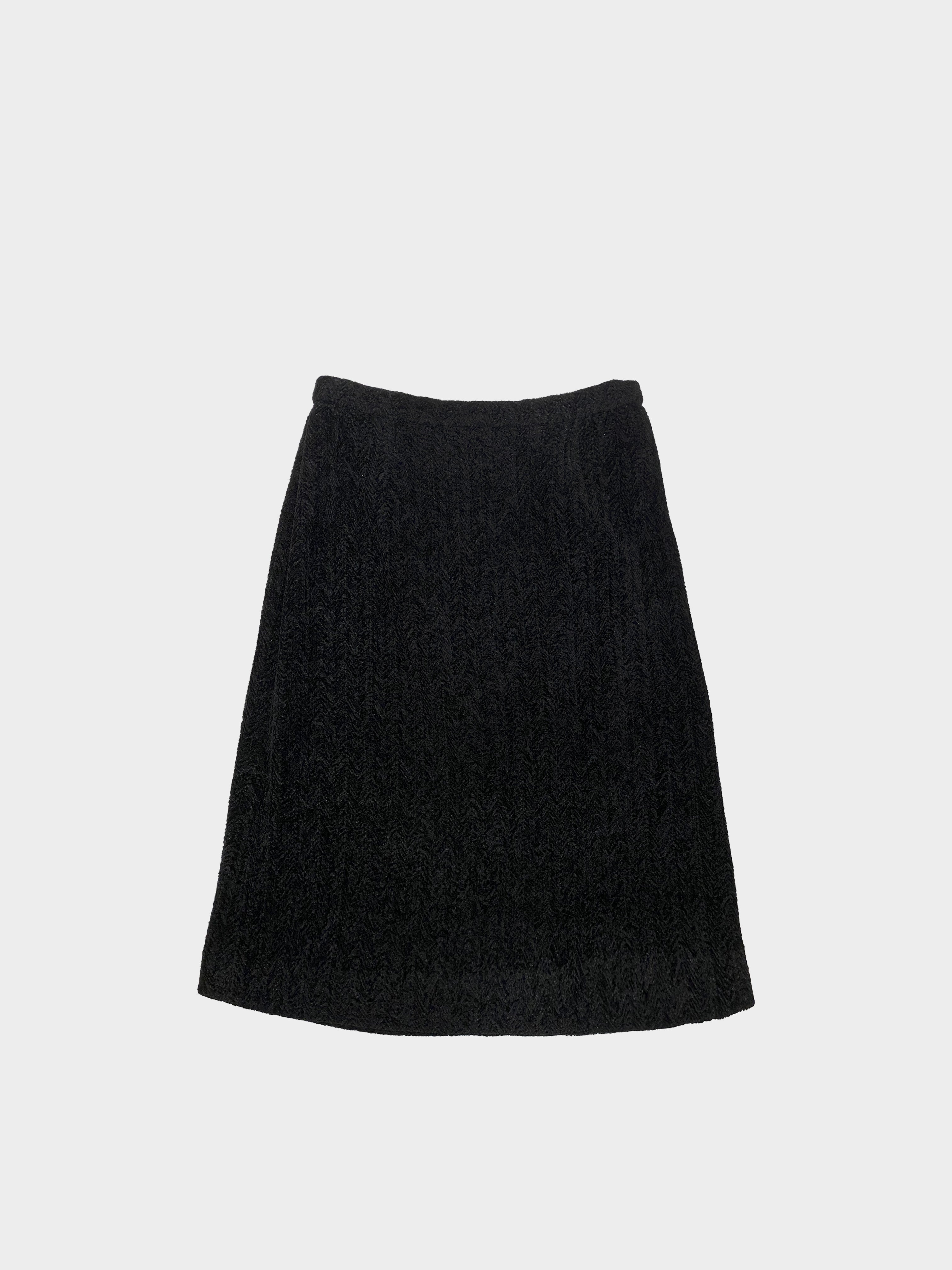 Chanel Early 1980s Chenille Wool Skirt Set