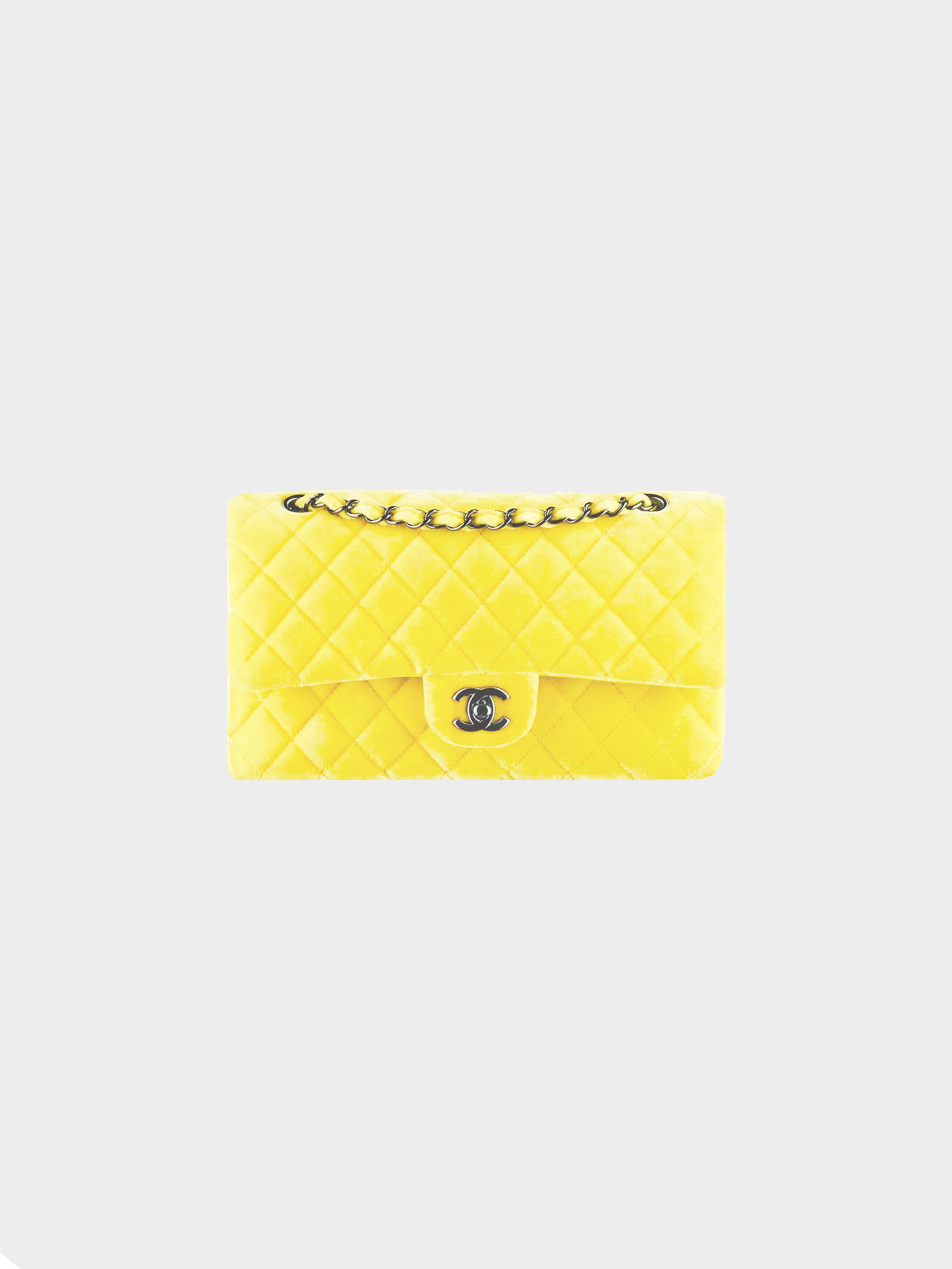 Chanel Yellow Quilted Lambskin Jumbo Classic Double Flap Bag