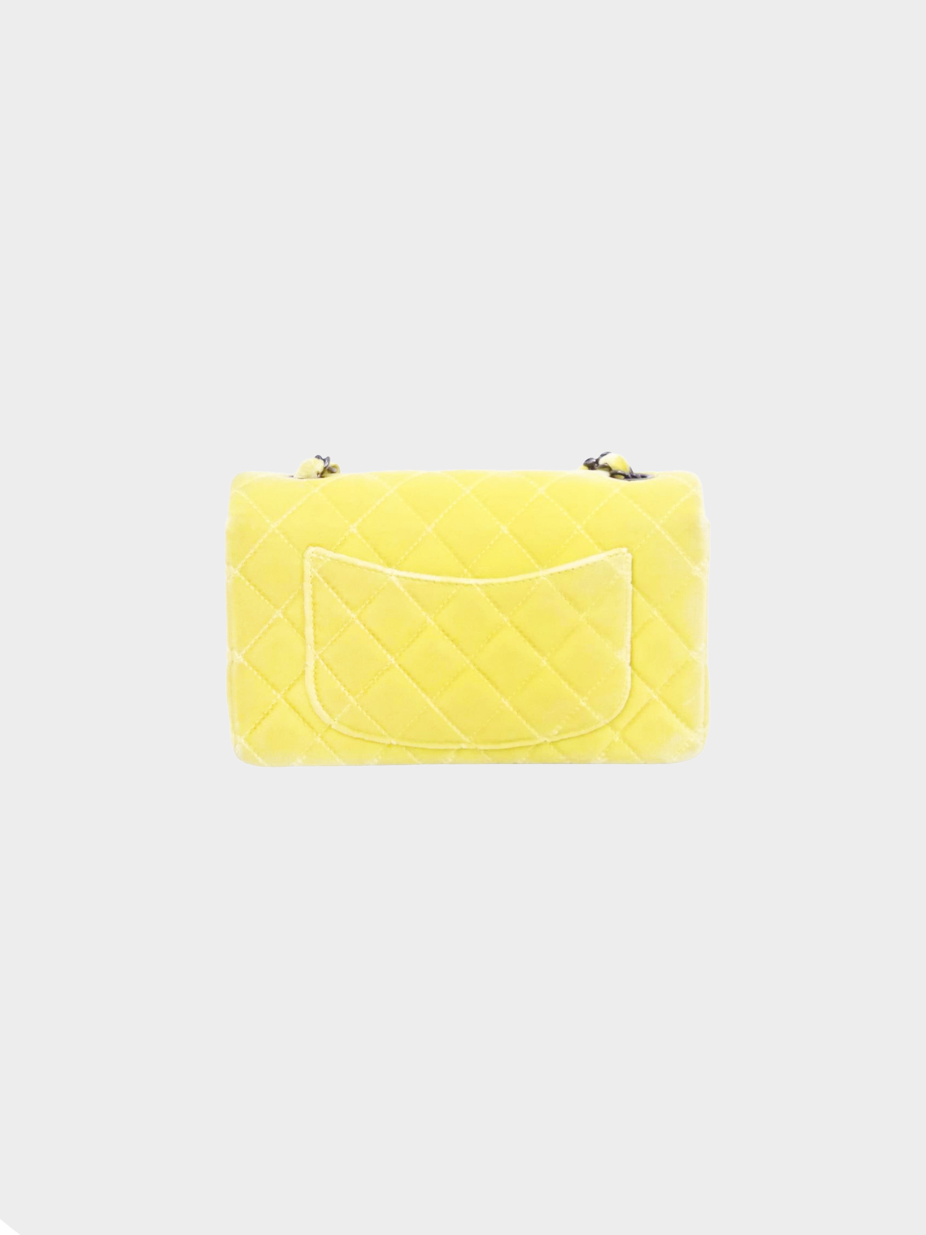 Chanel FW14 Yellow Velvet Flap Bag · INTO