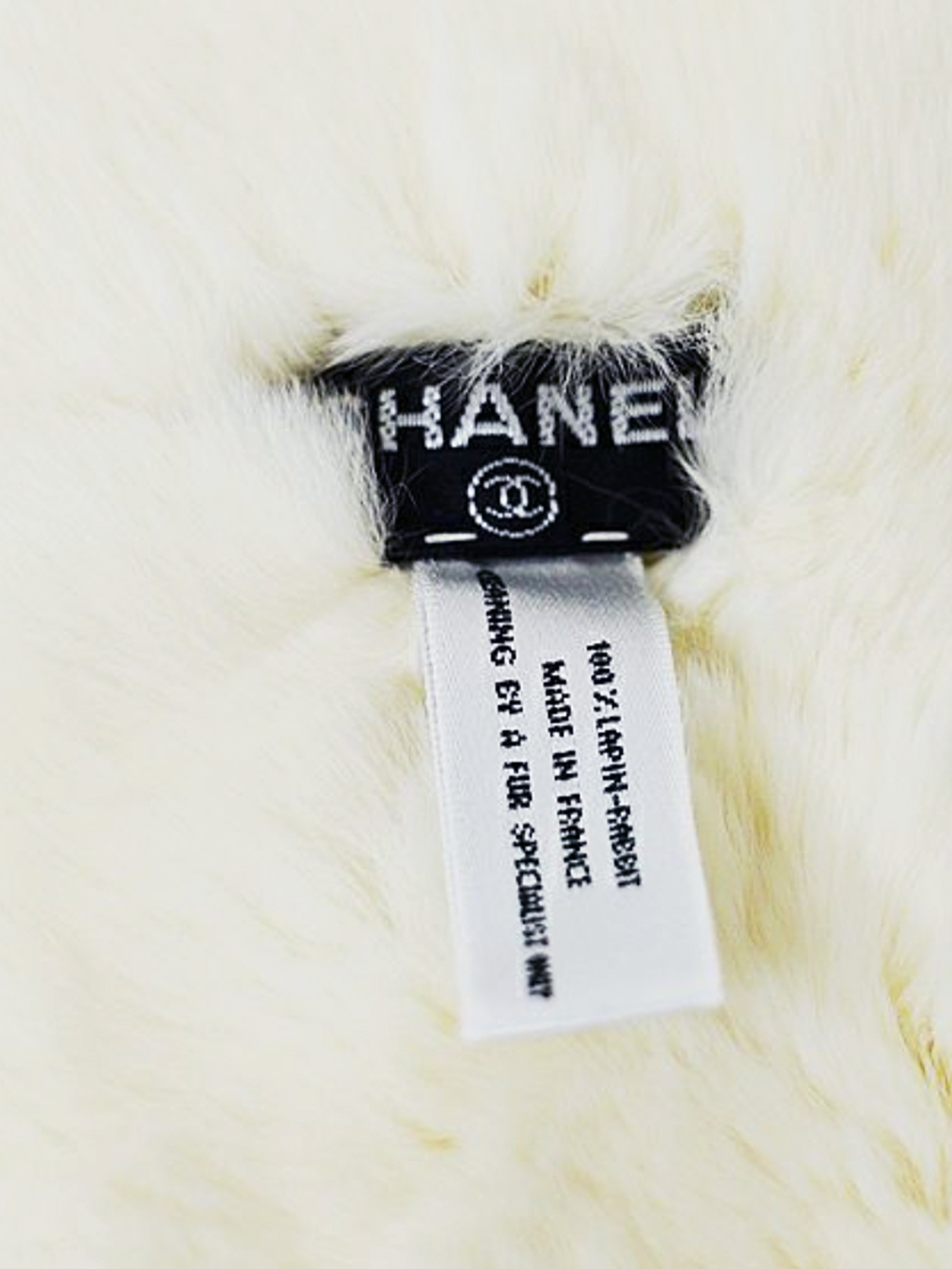 Chanel 2001 Rabbit Fur Logo Cuff