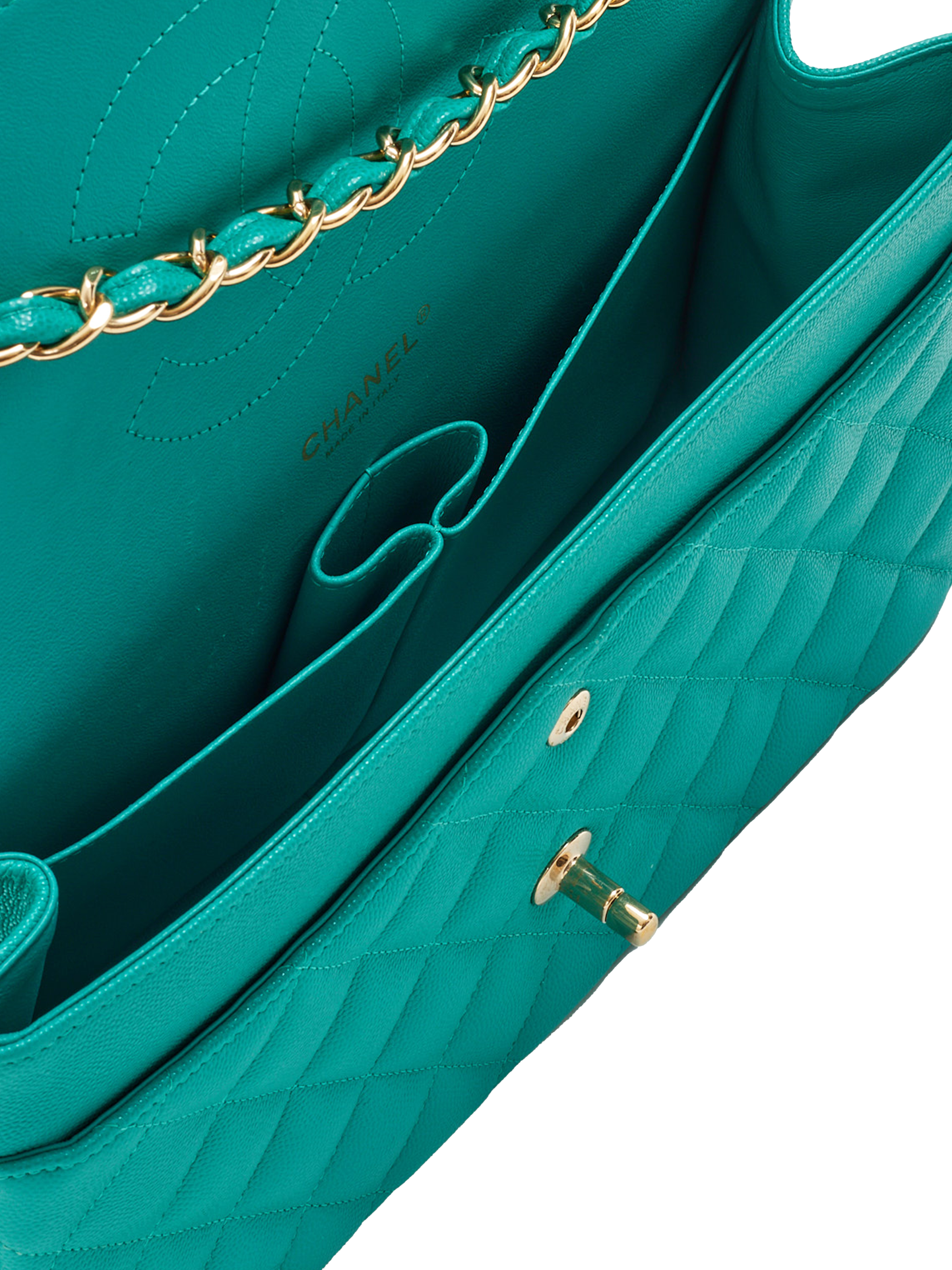 Chanel 2016 Turquoise Classic Flap Bag · INTO