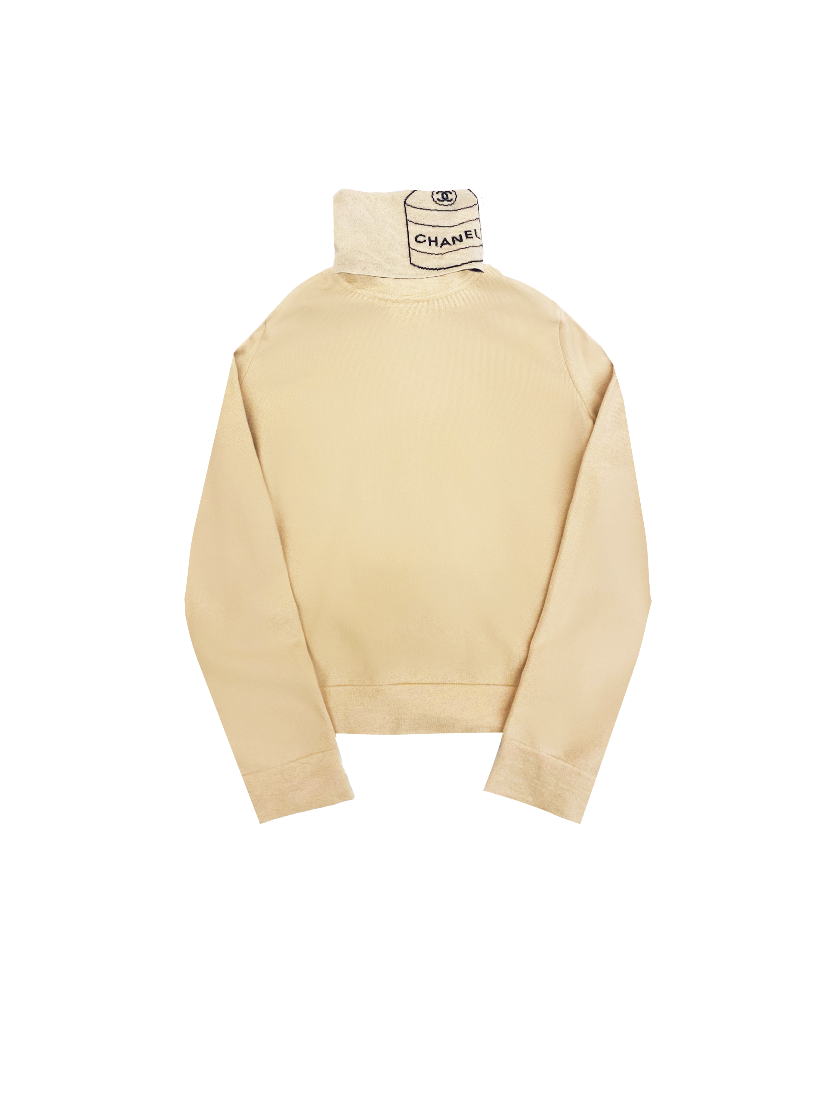 Chanel 2004 Cream Cashmere Logo Sweater